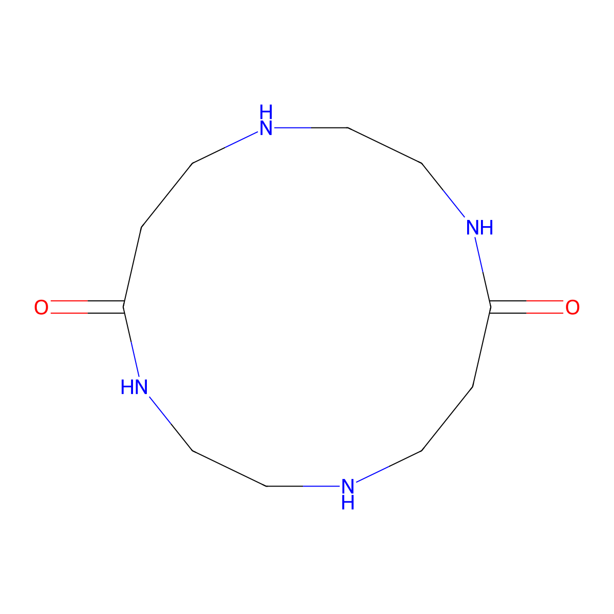 1,4,8,11-Tetraazacyclotetradecane-5,12-dione molecular structure, CAS 97565-24-7
