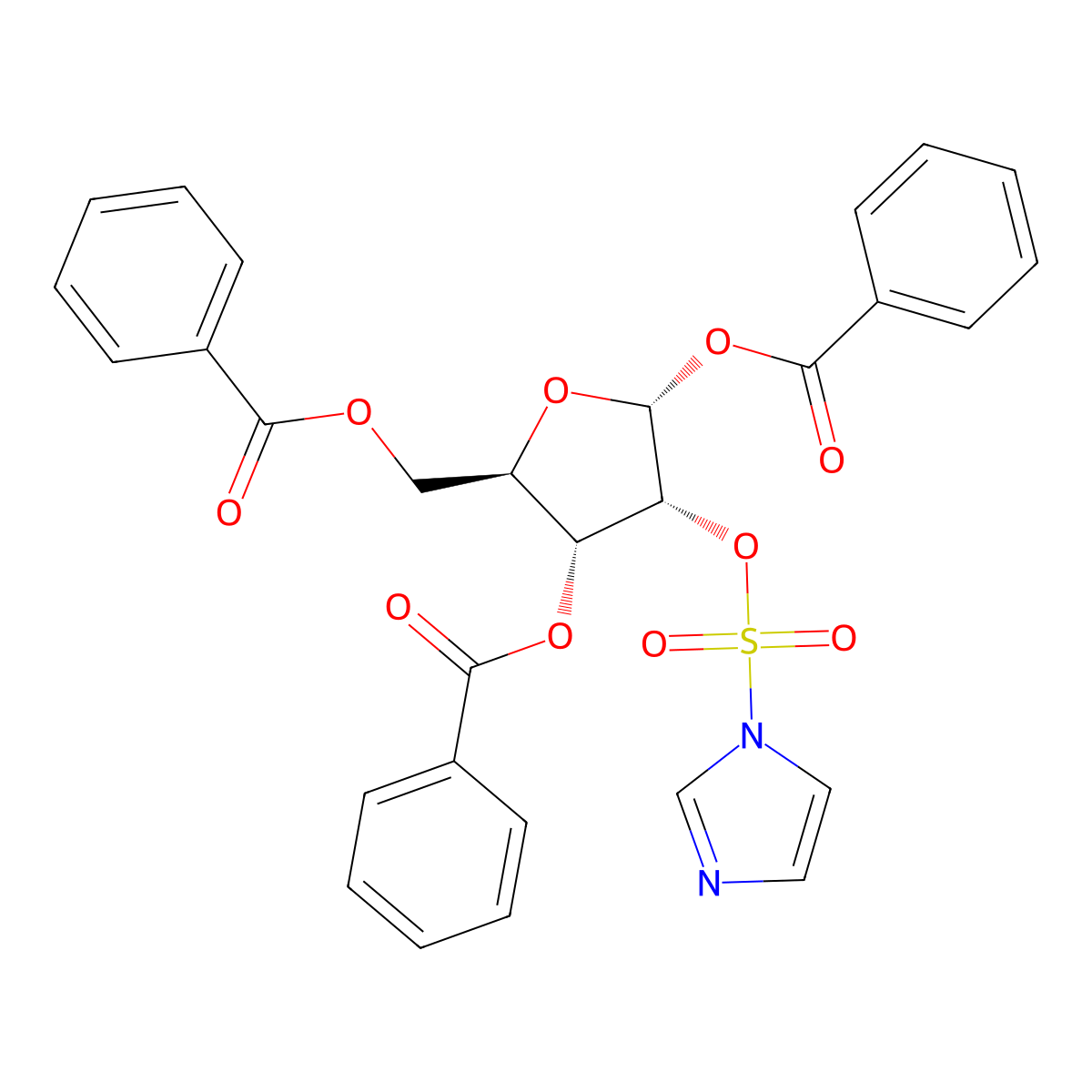 2-(1'-Imidazoylsulfonyl)-1,3,5-tri-O-benzoyl-alpha-D-ribofuranose molecular structure, CAS 97614-42-1