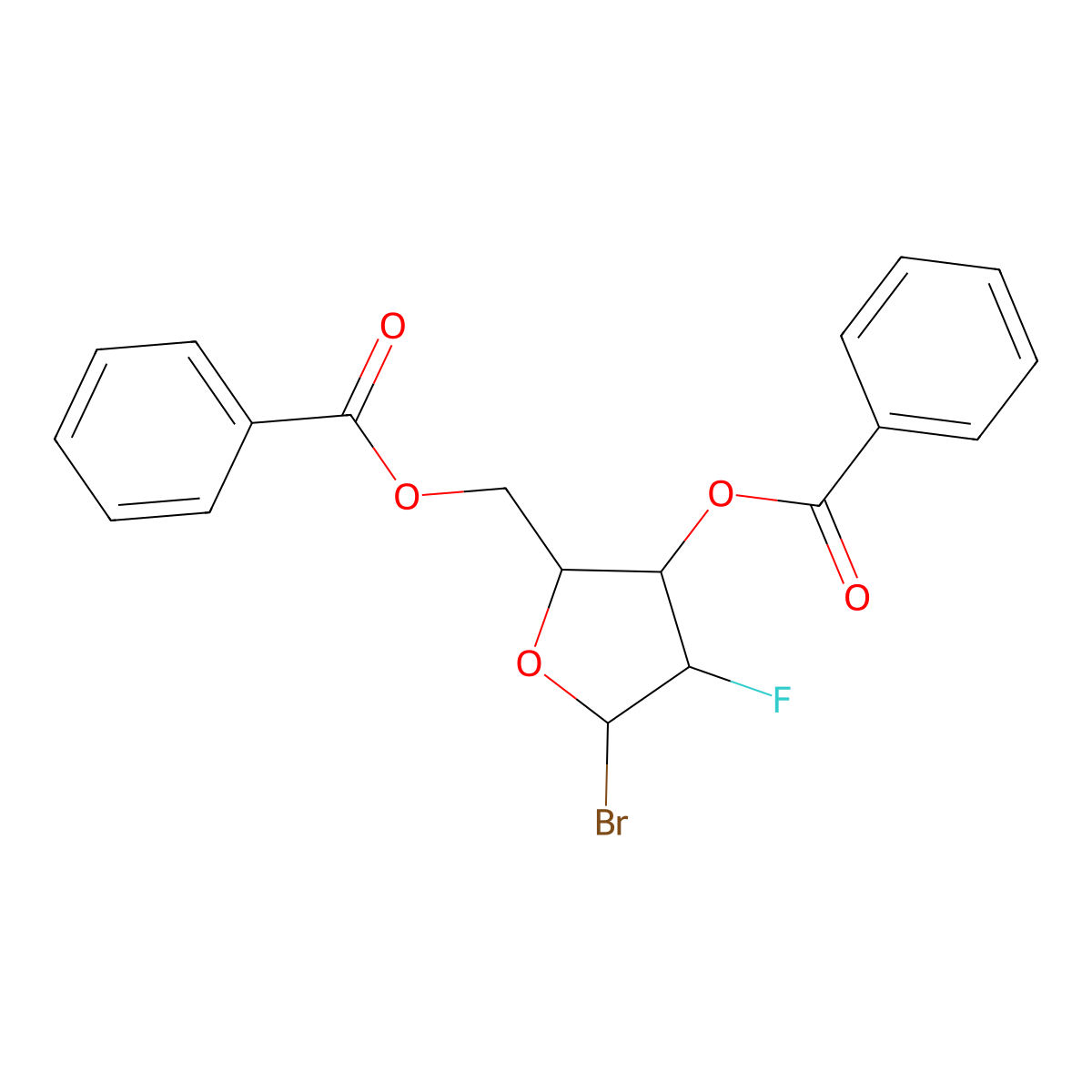 2-Deoxy-2-fluoro-alpha-D-arabinofuranosyl bromide 3,5-dibenzoate molecular structure, CAS 97614-44-3
