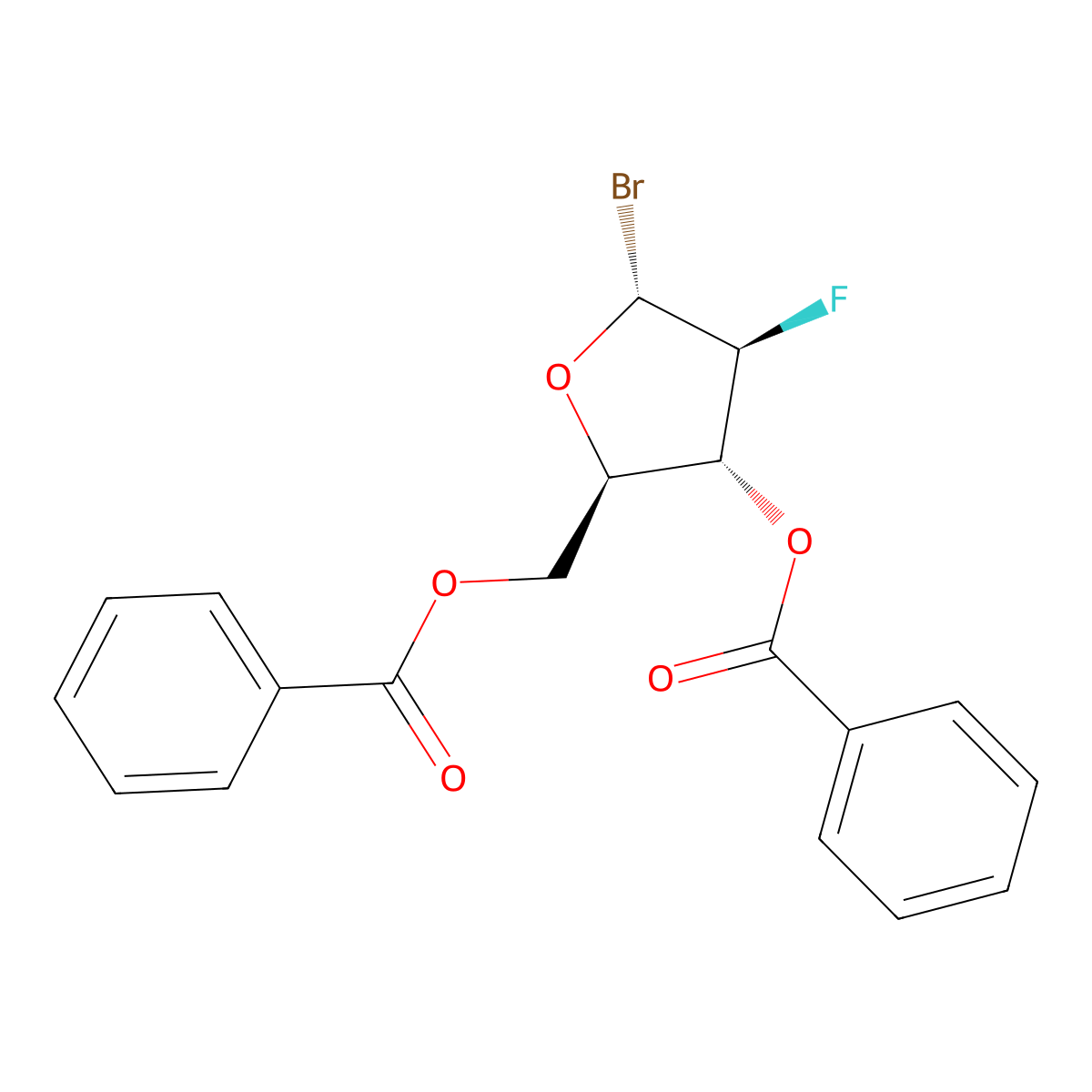 2-Deoxy-2-fluoro-alpha-D-arabinofuranosyl bromide 3,5-dibenzoate molecular structure, CAS 97614-44-3