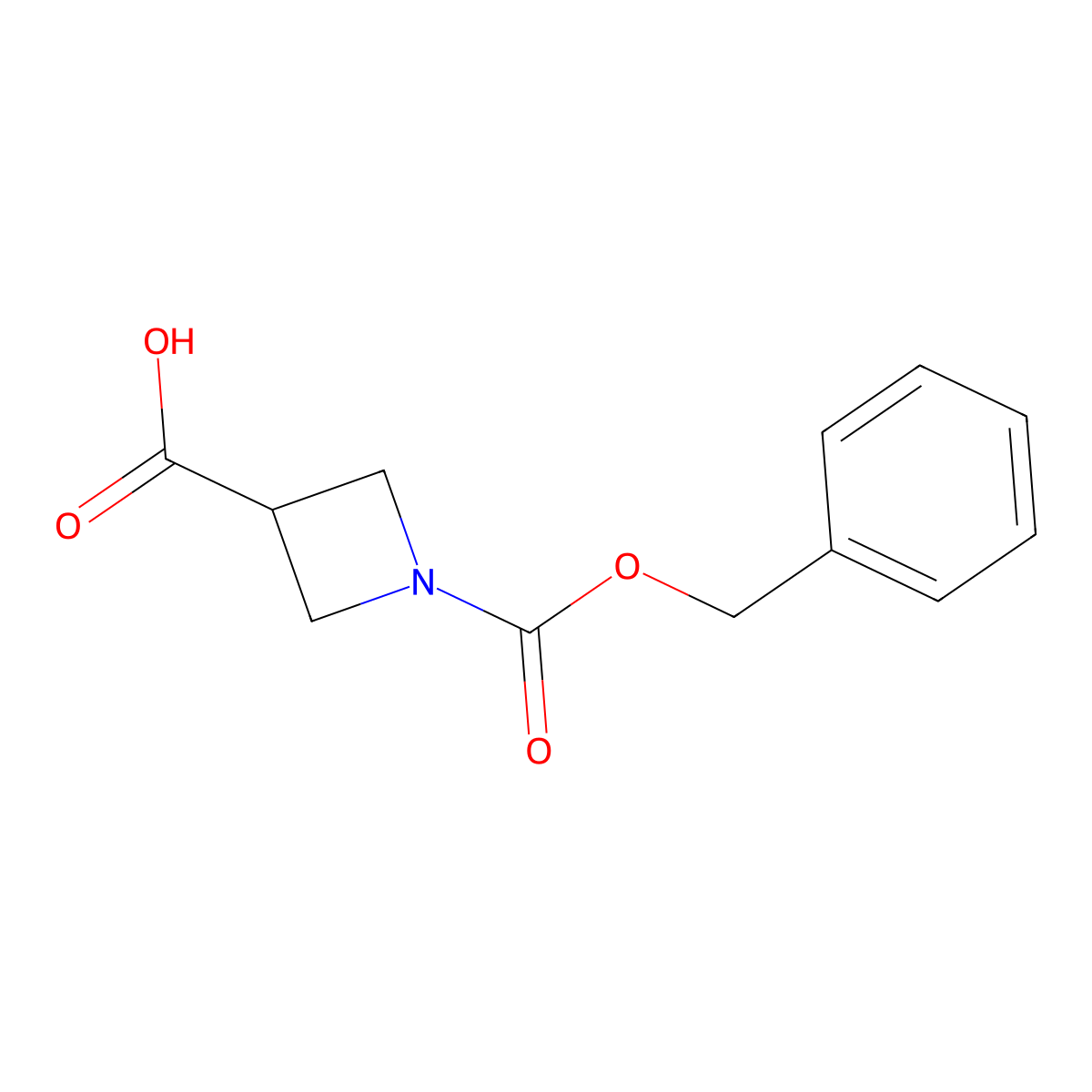 1-[(Benzyloxy)carbonyl]azetidine-3-carboxylic acid molecular structure, CAS 97628-92-7