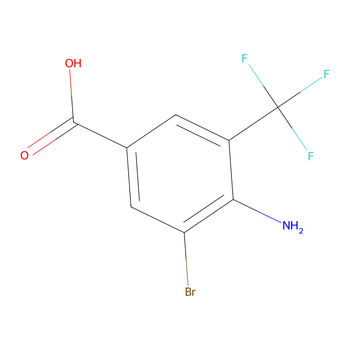 4-Amino-3-bromo-5-(trifluoromethyl)benzoic acid molecular structure, CAS 97776-05-1