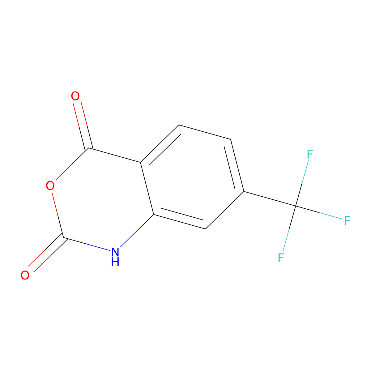 7-(trifluoromethyl)-2,4-dihydro-1H-3,1-benzoxazine-2,4-dione molecular structure, CAS 97928-01-3