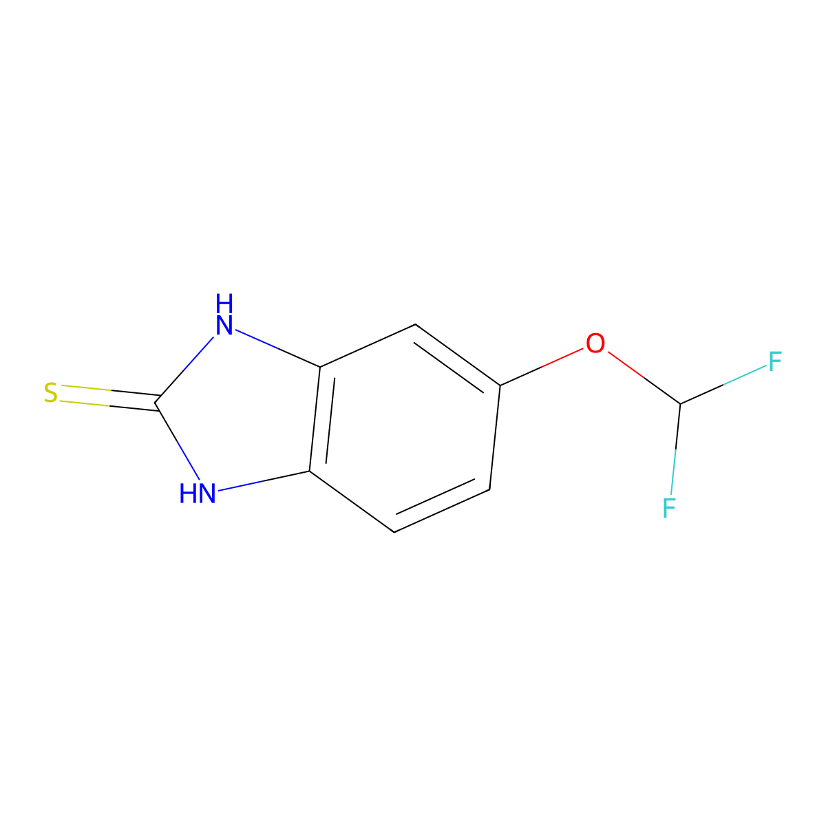 5-(Difluoromethoxy)-1H-benzimidazole-2-thiol molecular structure, CAS 97963-62-7