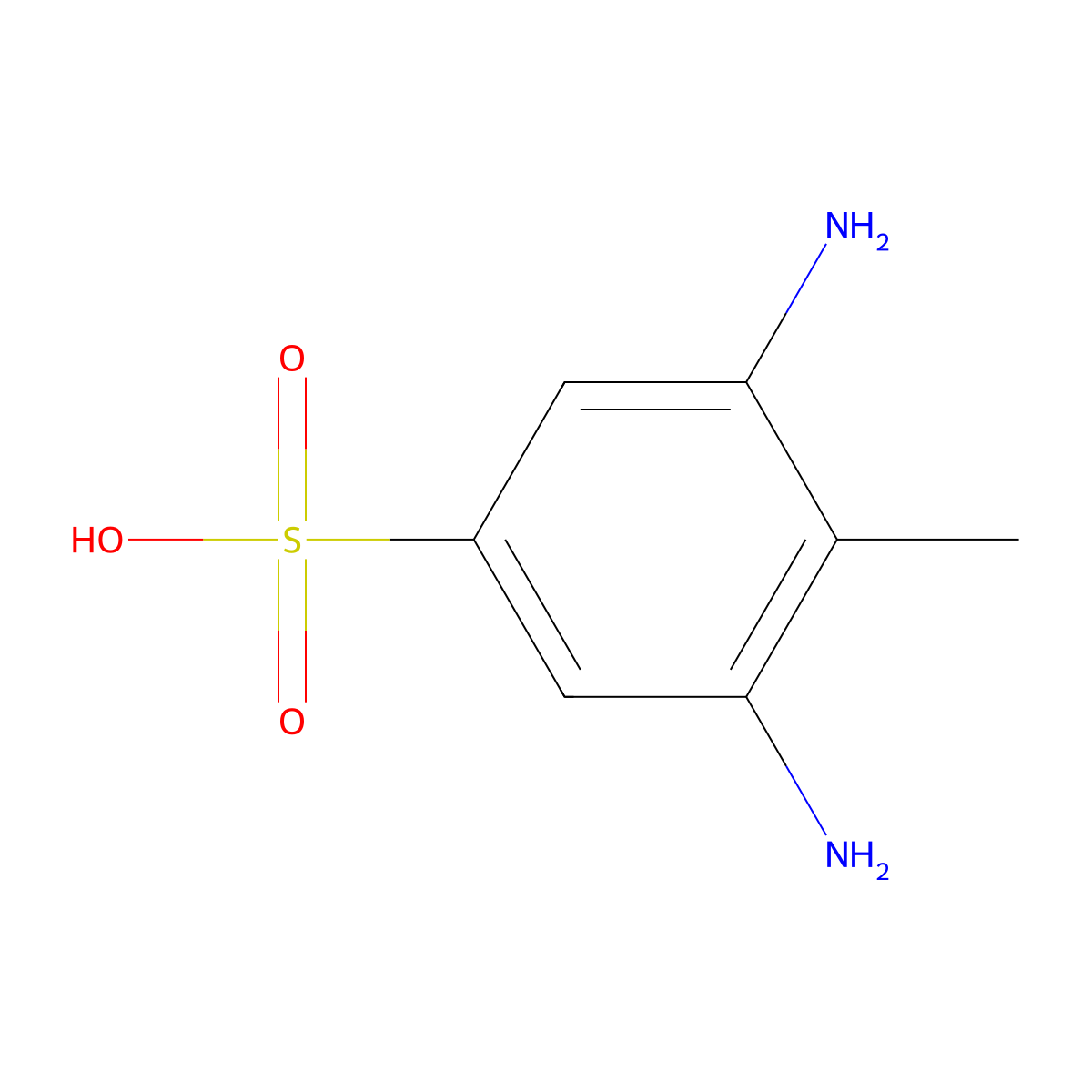 Benzenesulfonic acid, 3,5-diamino-4-methyl- molecular structure, CAS 98-25-9