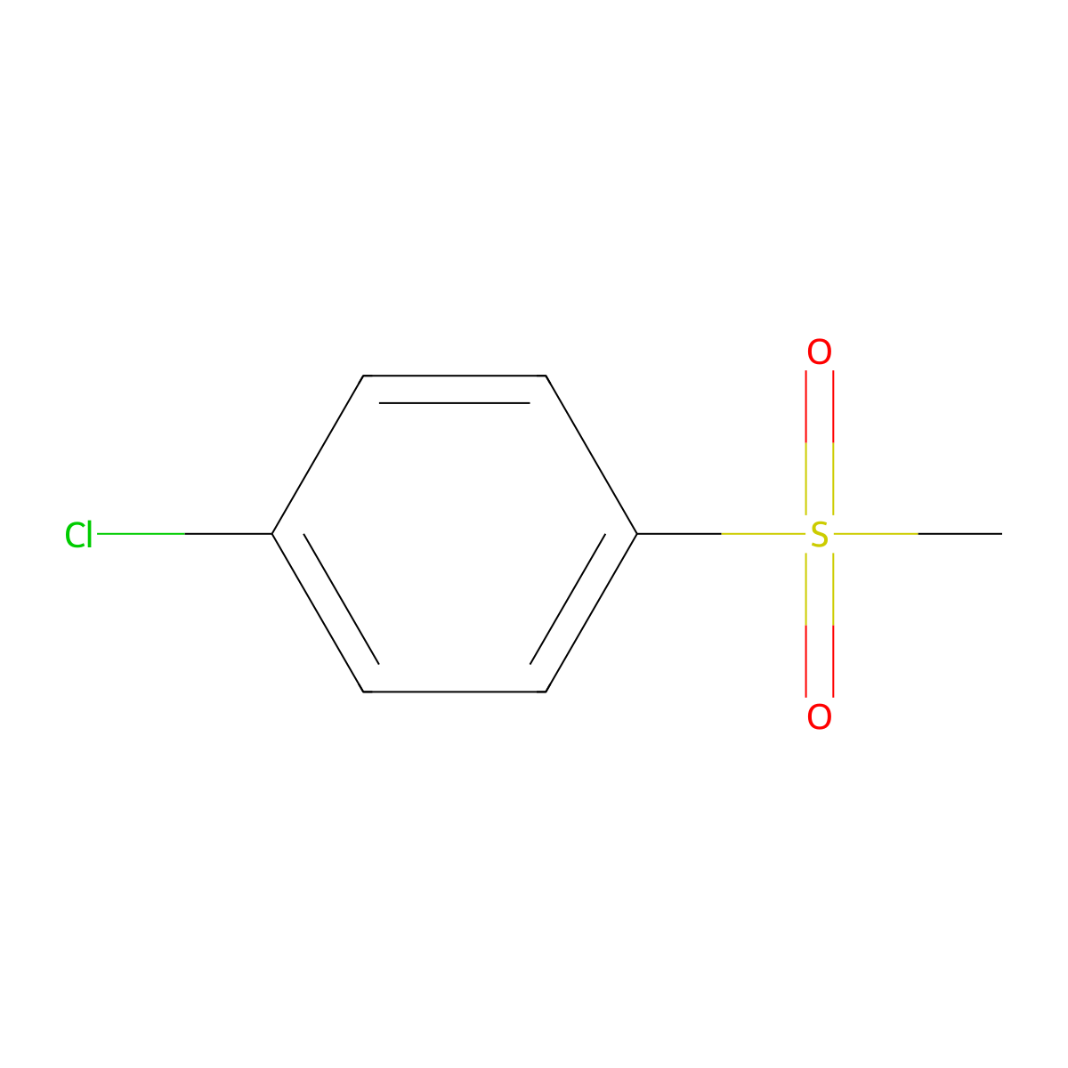 1-Chloro-4-(methylsulfonyl)benzene molecular structure, CAS 98-57-7