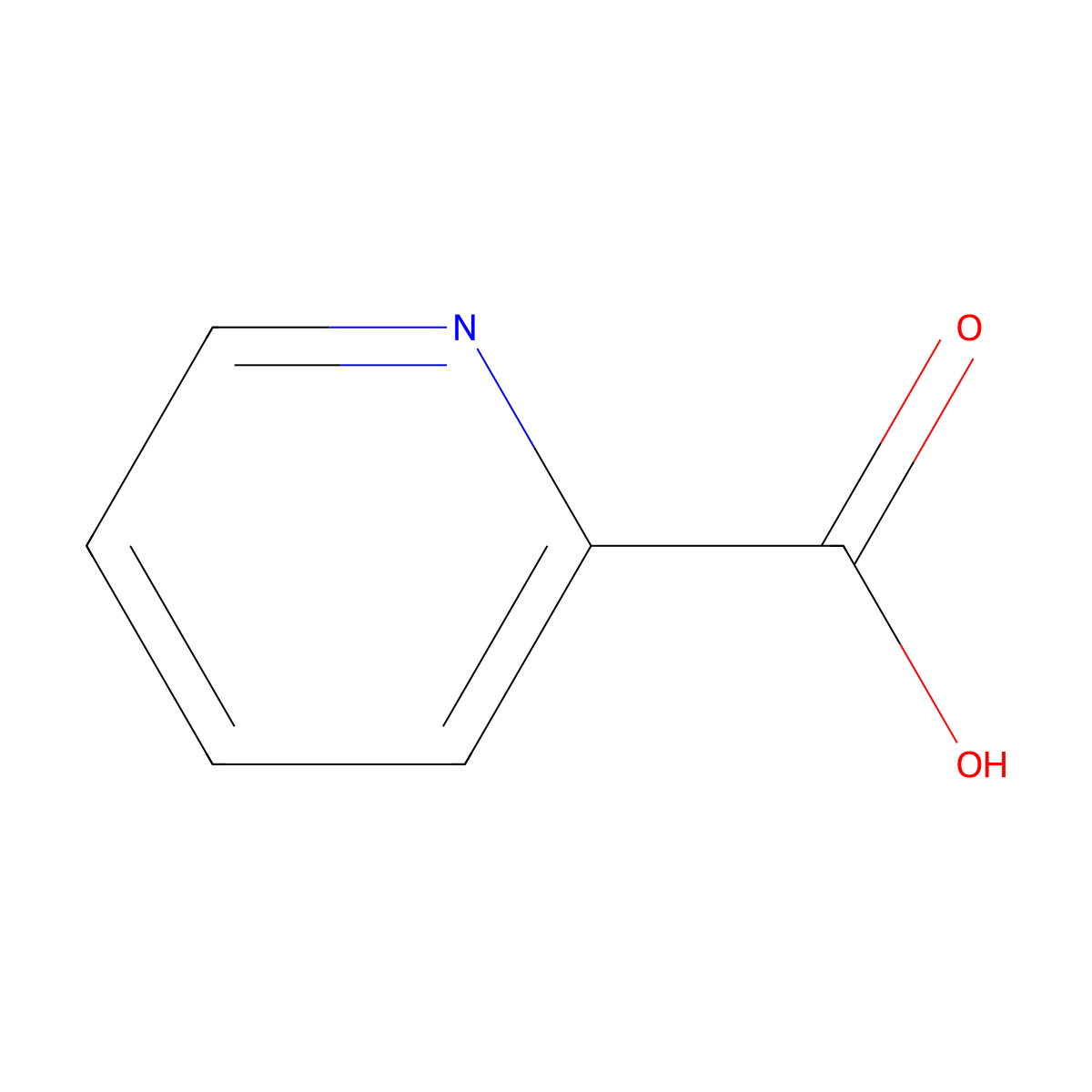Picolinic acid molecular structure, CAS 98-98-6