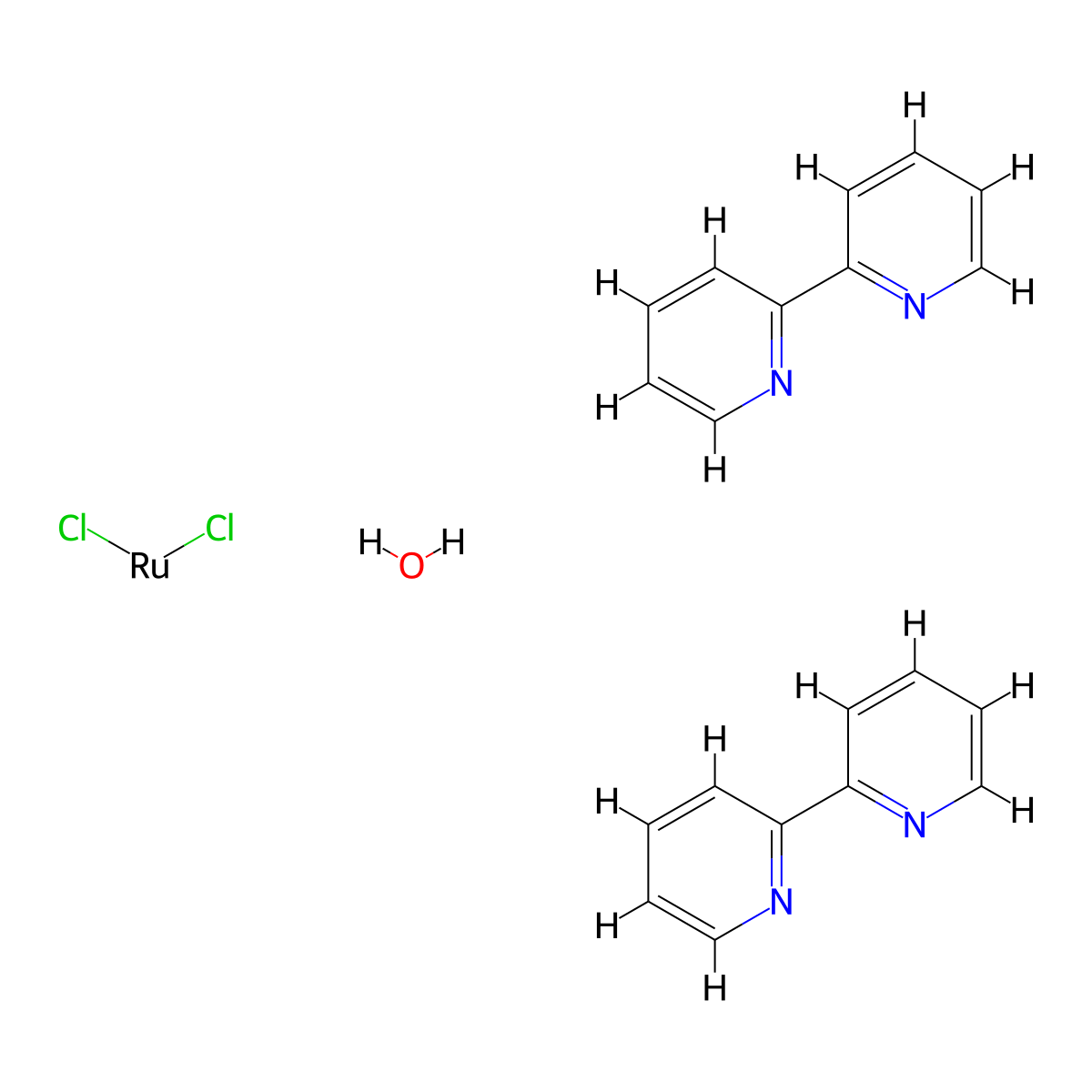 (OC-6-22)-Bis(2,2'-bipyridine)dichlororuthenium(II) hydrate molecular structure, CAS 98014-14-3