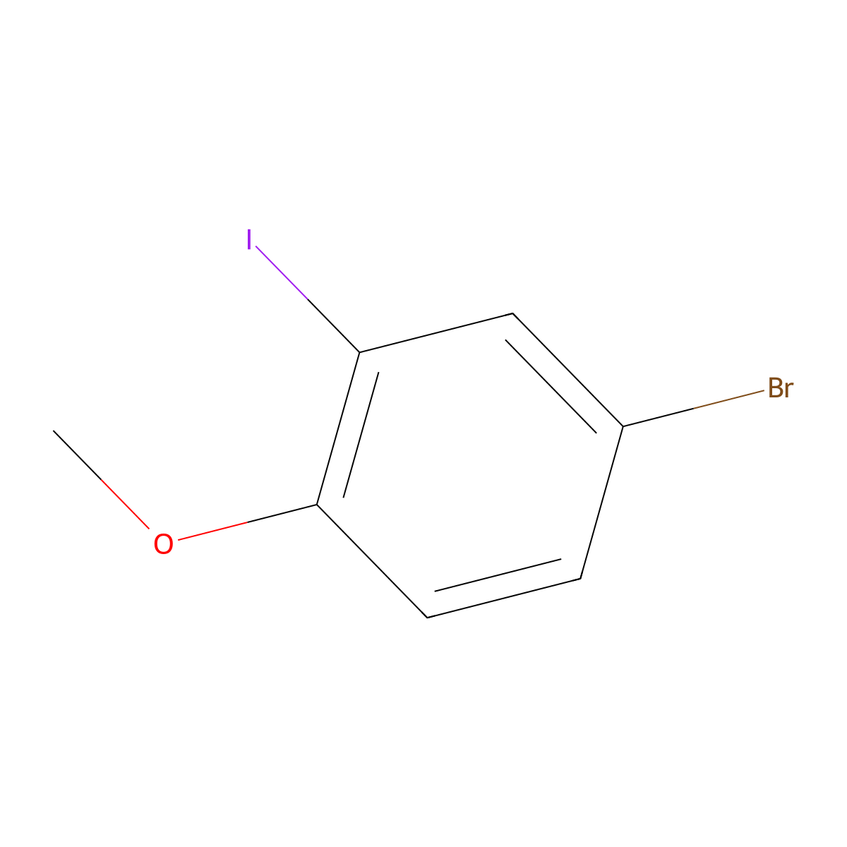 4-Bromo-2-iodo-1-methoxybenzene molecular structure, CAS 98273-59-7