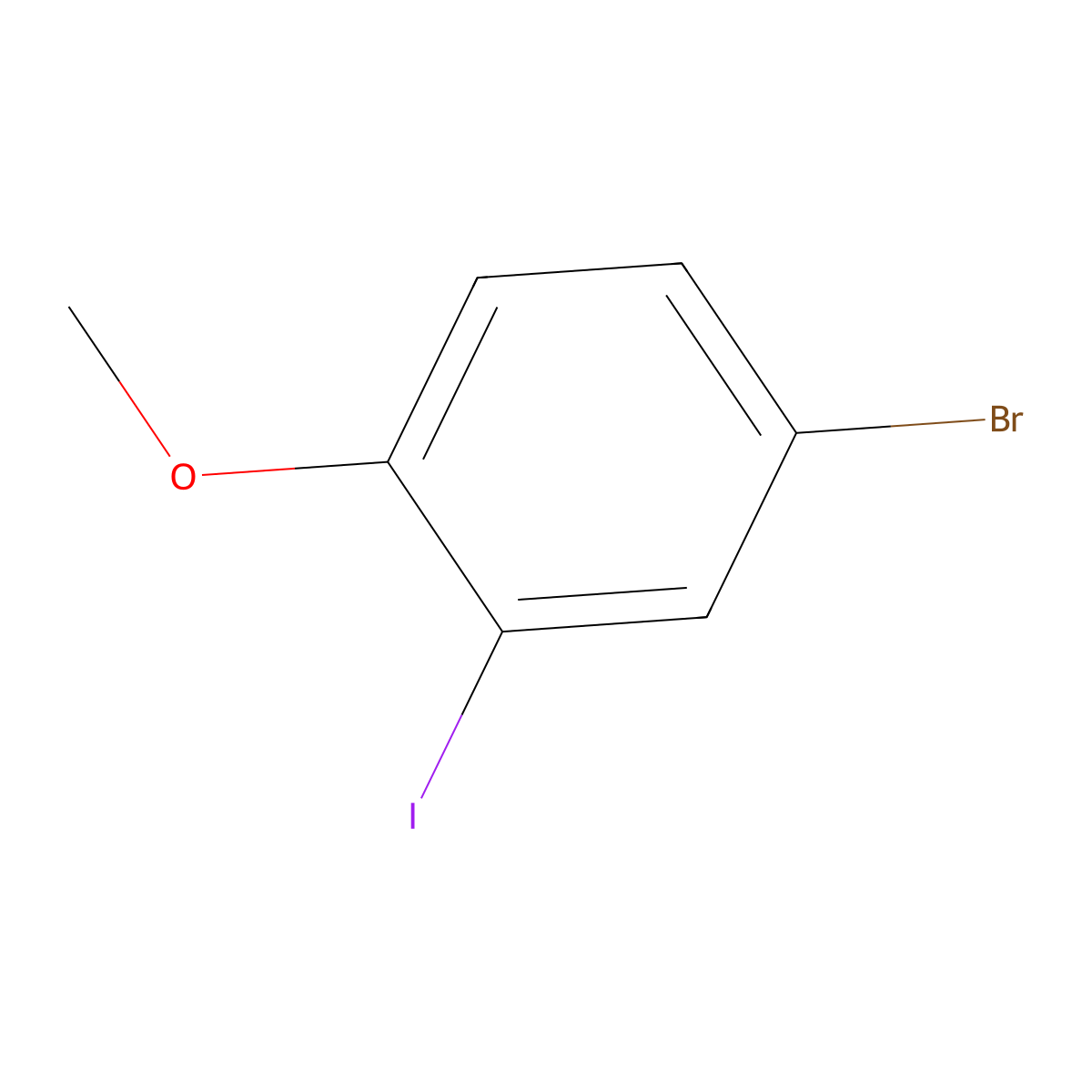 4-Bromo-2-iodo-1-methoxybenzene molecular structure, CAS 98273-59-7