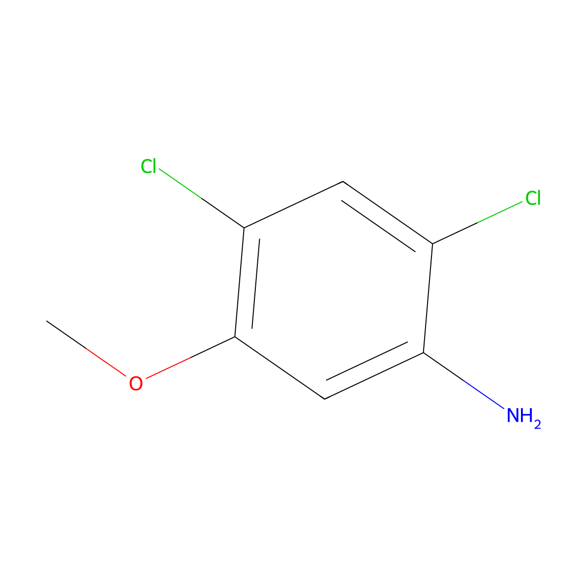 2,4-Dichloro-5-methoxyaniline molecular structure, CAS 98446-49-2