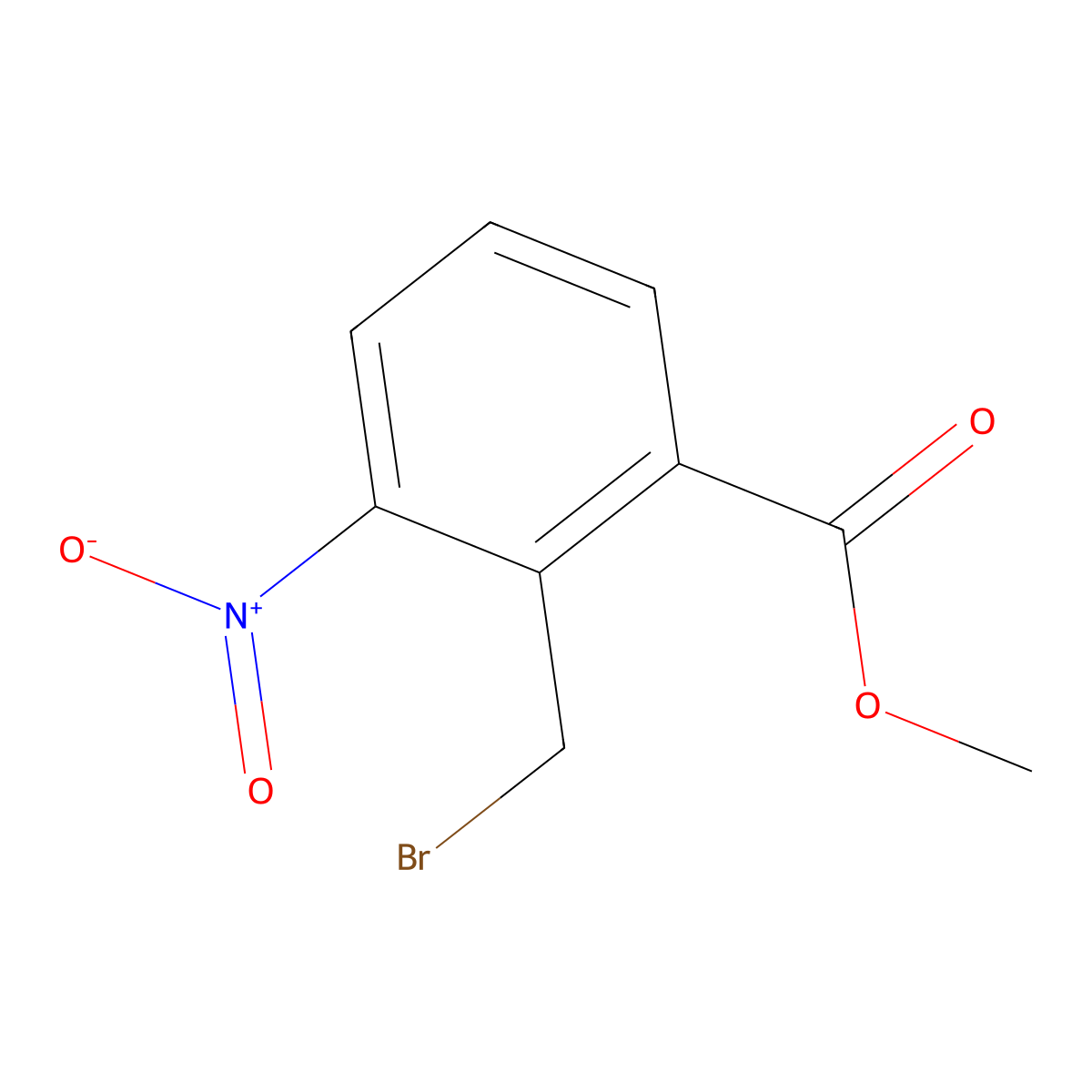 Methyl 2-(bromomethyl)-3-nitrobenzoate molecular structure, CAS 98475-07-1