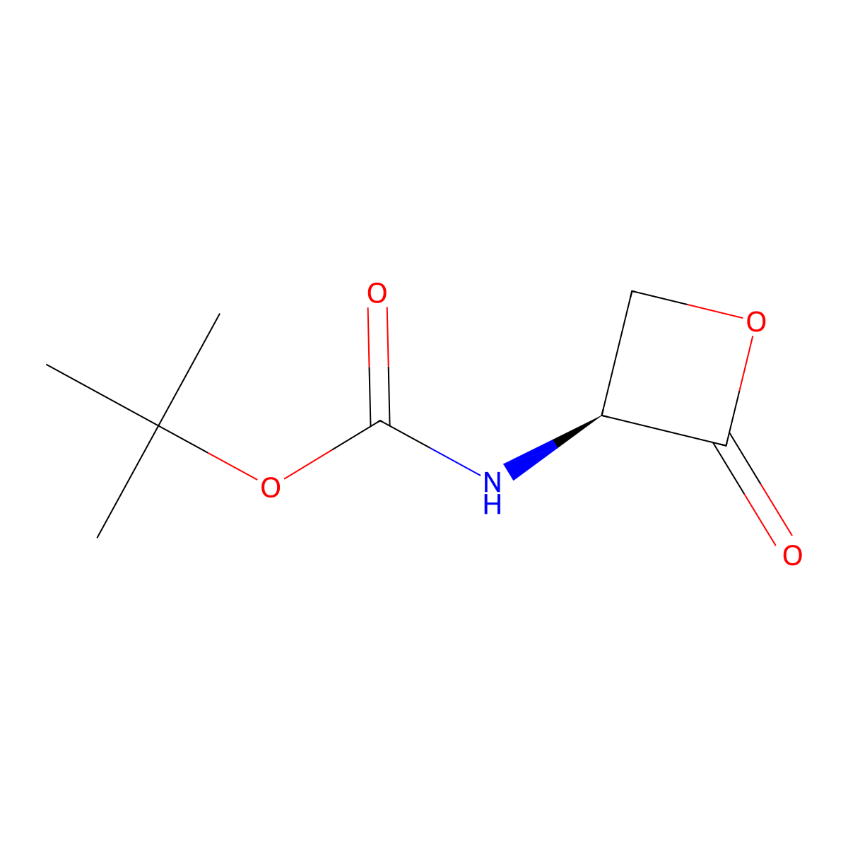 N-(tert-Butoxycarbonyl)-L-serine beta-lactone molecular structure, CAS 98541-64-1