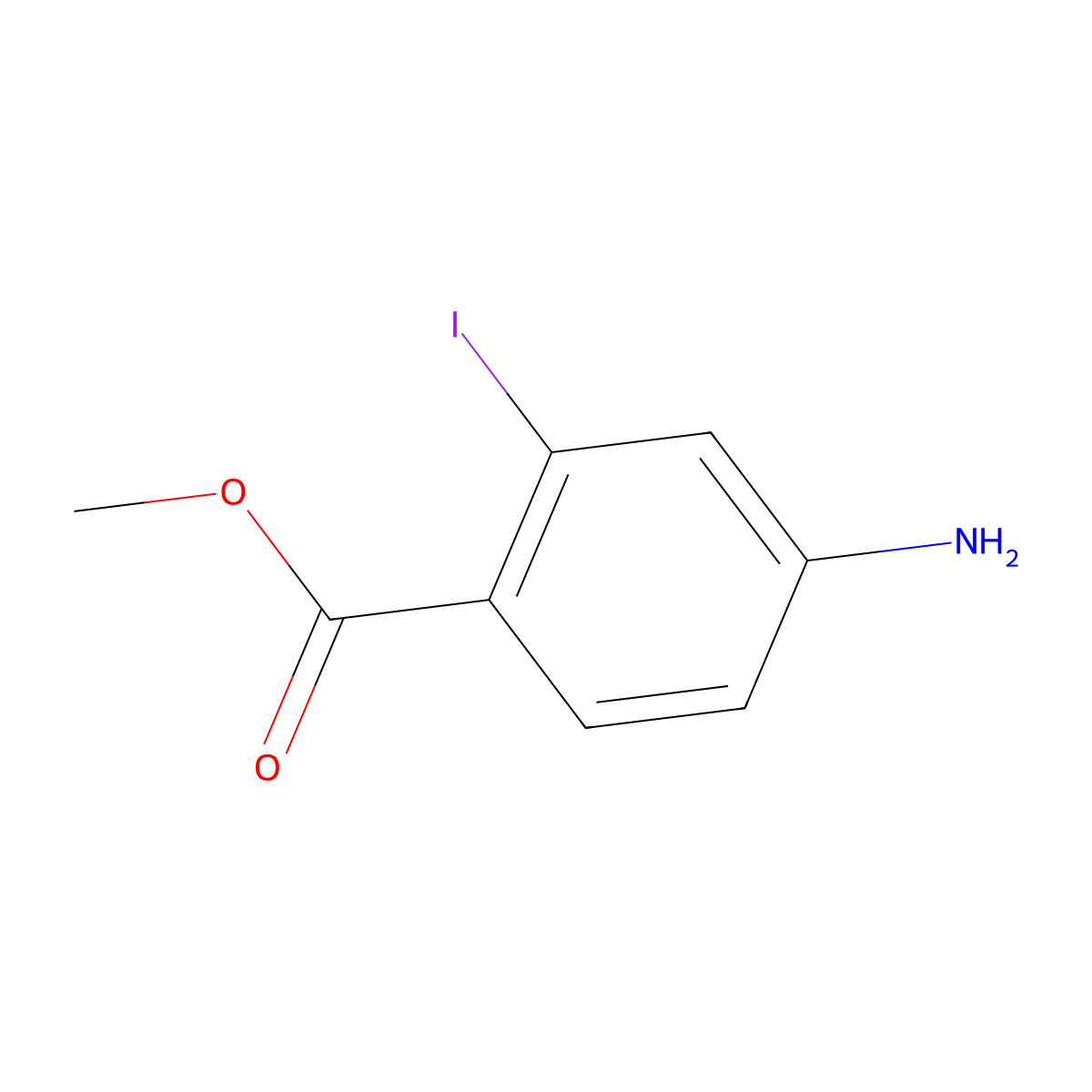 Methyl 4-amino-2-iodobenzoate molecular structure, CAS 98546-30-6