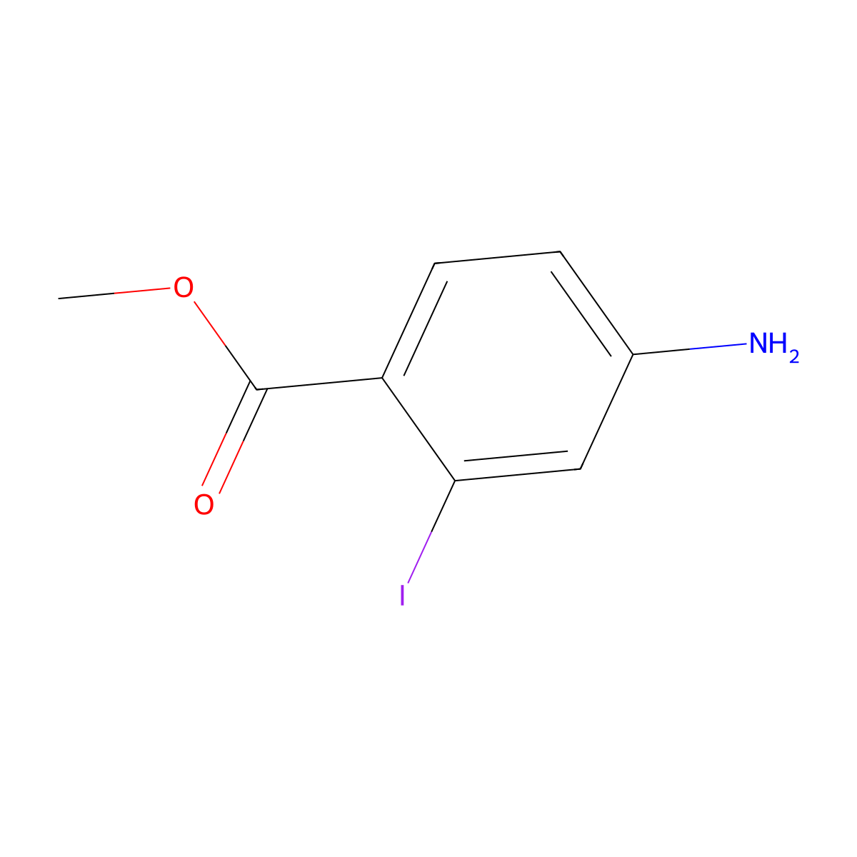Methyl 4-amino-2-iodobenzoate molecular structure, CAS 98546-30-6