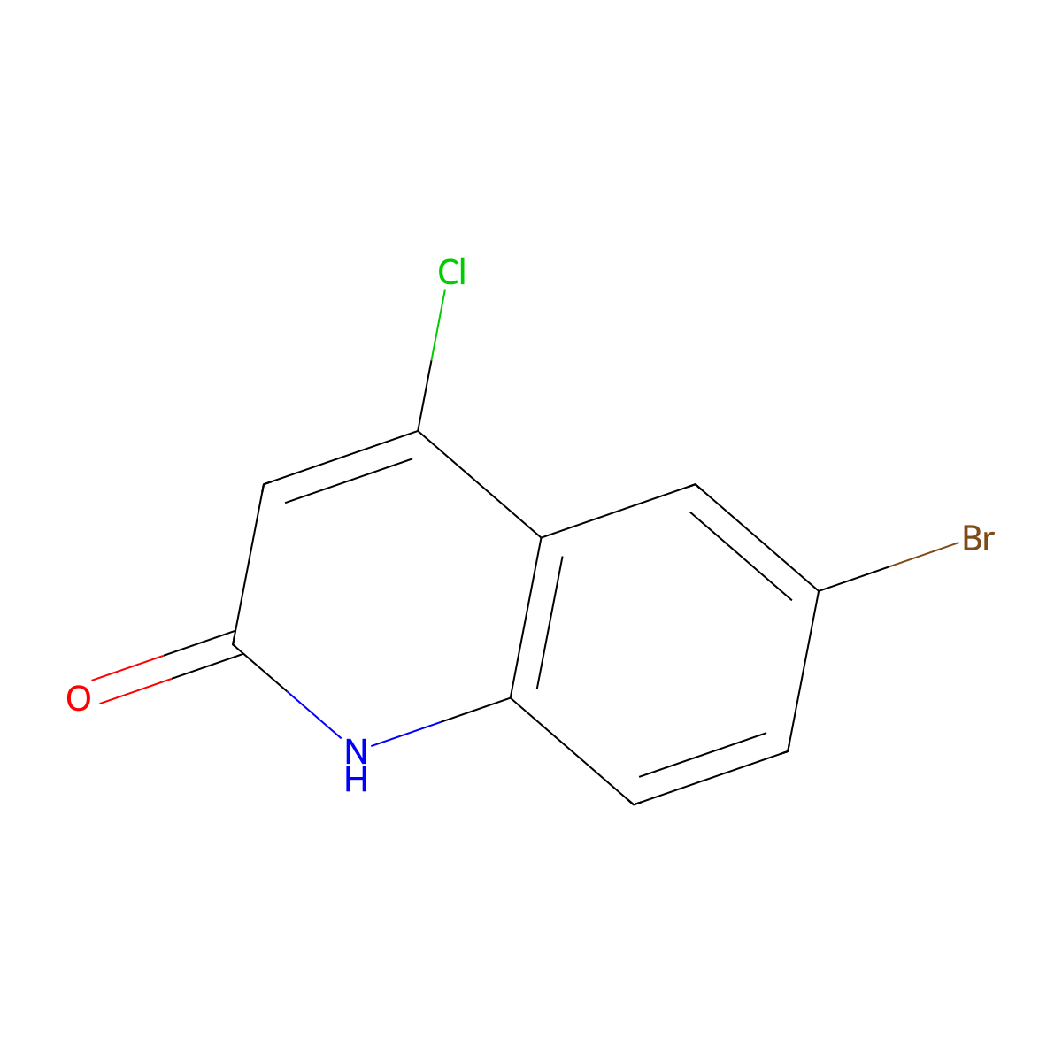 6-Bromo-4-chloroquinolin-2(1H)-one molecular structure, CAS 98591-38-9