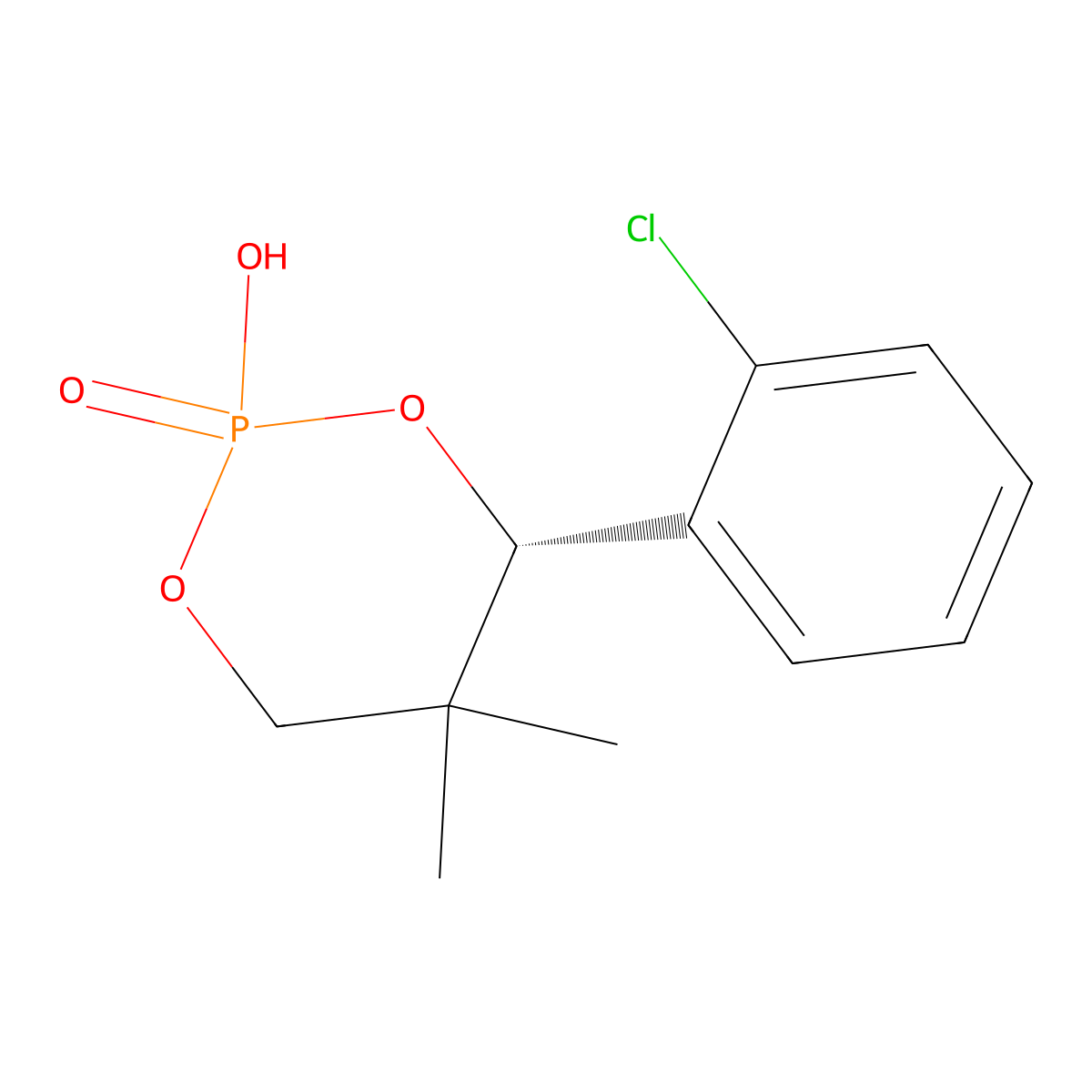 (4S)-4-(2-Chlorophenyl)-2-hydroxy-5,5-dimethyl-1,3,2-dioxaphosphinane 2-oxide molecular structure, CAS 98674-86-3