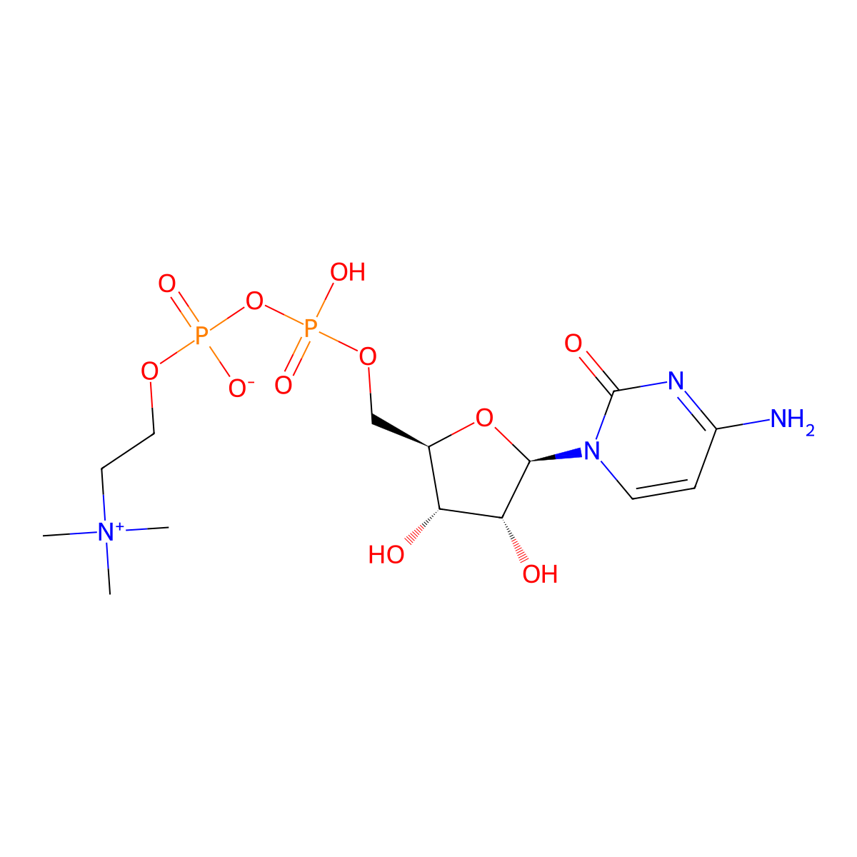 Citicoline molecular structure, CAS 987-78-0