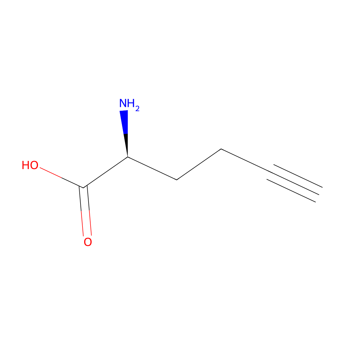 (2S)-2-azaniumylhex-5-ynoate molecular structure, CAS 98891-36-2