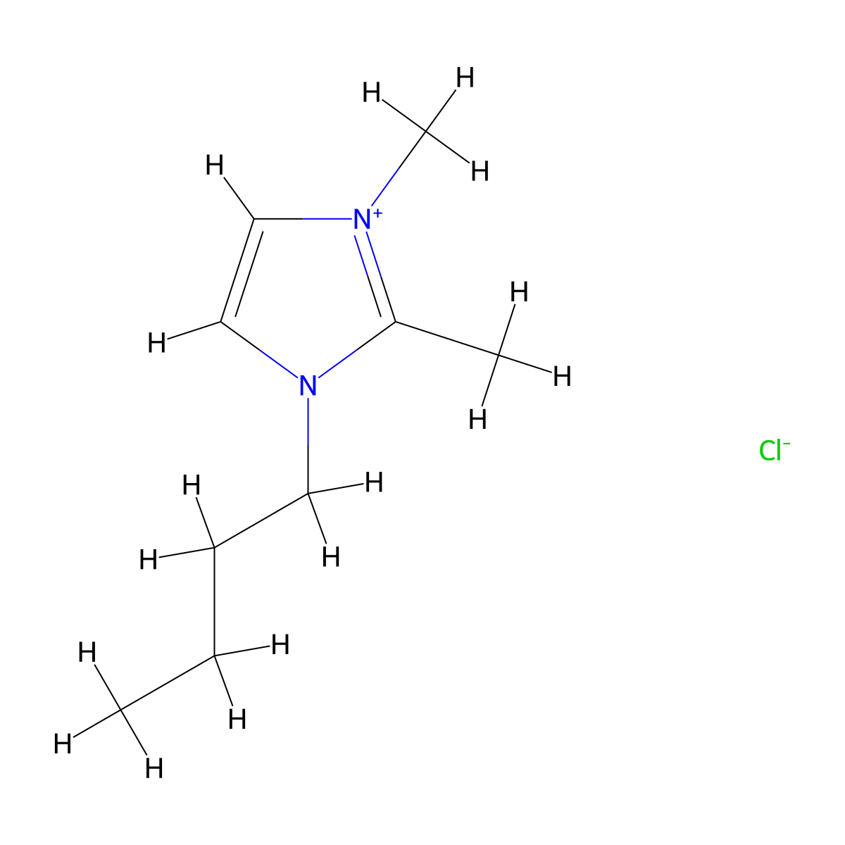 1-Butyl-2,3-dimethylimidazolium chloride molecular structure, CAS 98892-75-2
