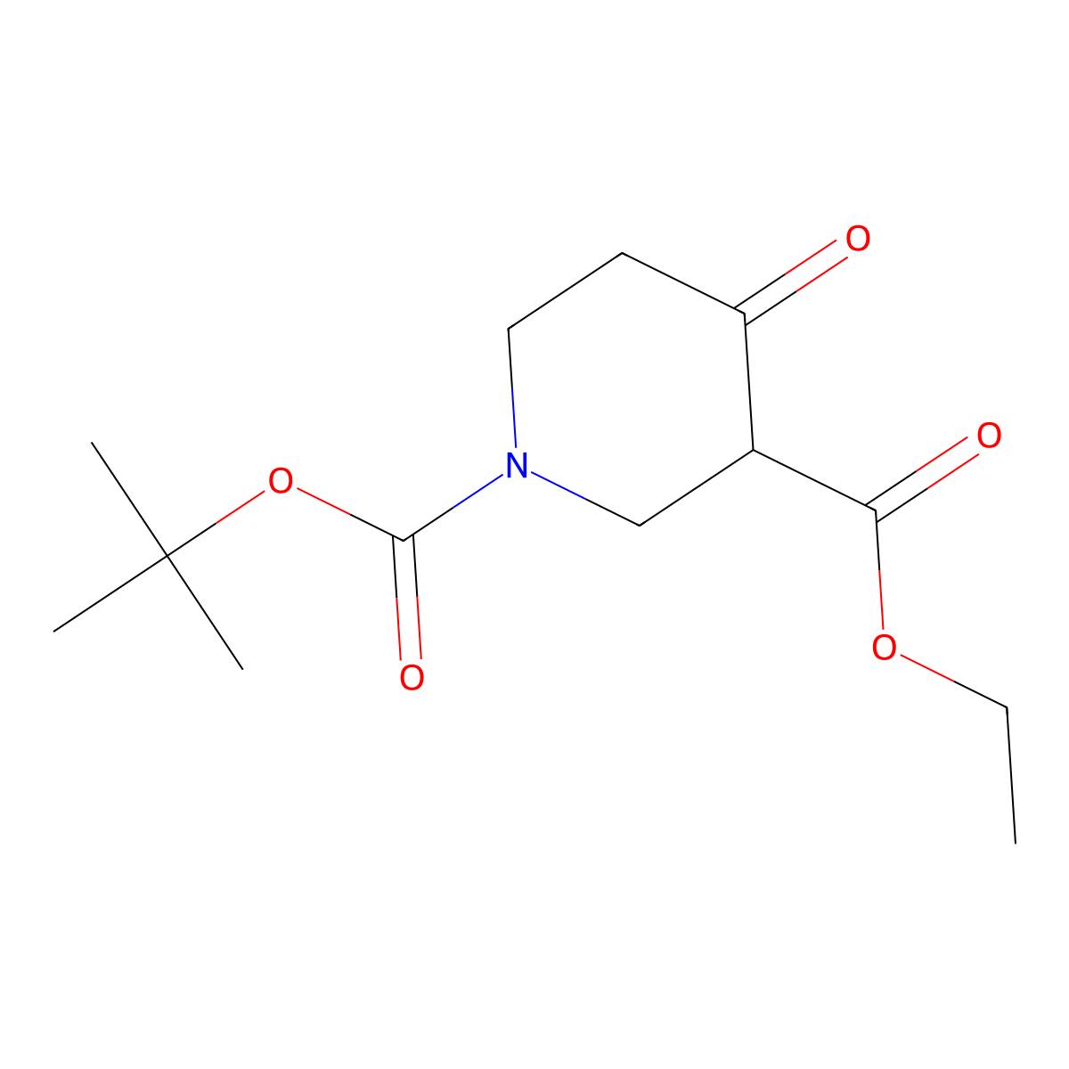 1-(1,1-Dimethylethyl) 3-ethyl 4-oxo-1,3-piperidinedicarboxylate molecular structure, CAS 98977-34-5