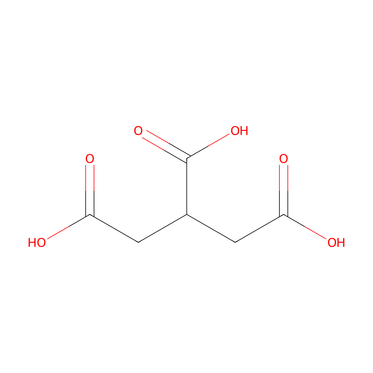 1,2,3-Propanetricarboxylic acid molecular structure, CAS 99-14-9