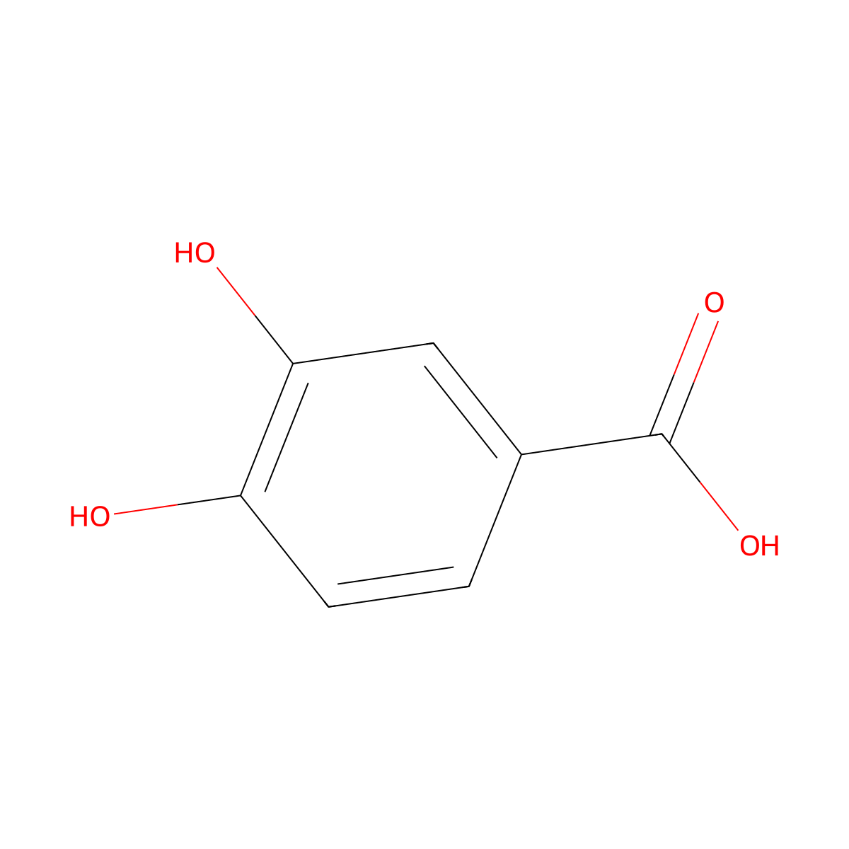 Protocatechuic Acid molecular structure, CAS 99-50-3