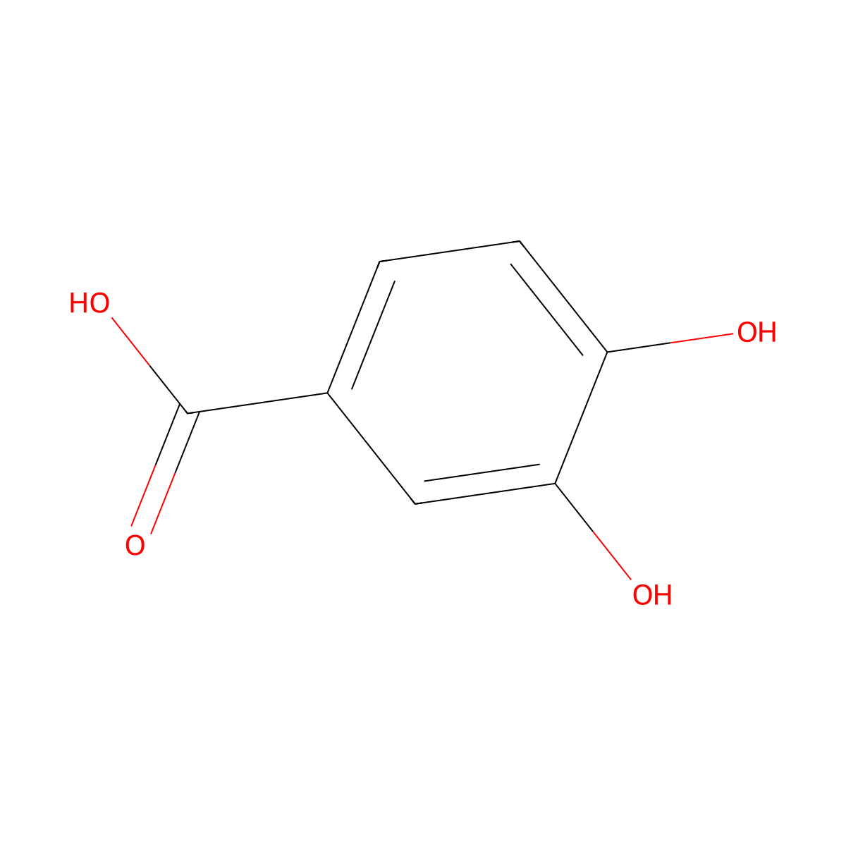 Protocatechuic Acid molecular structure, CAS 99-50-3