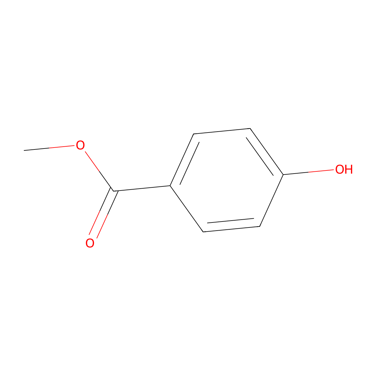 Methylparaben molecular structure, CAS 99-76-3