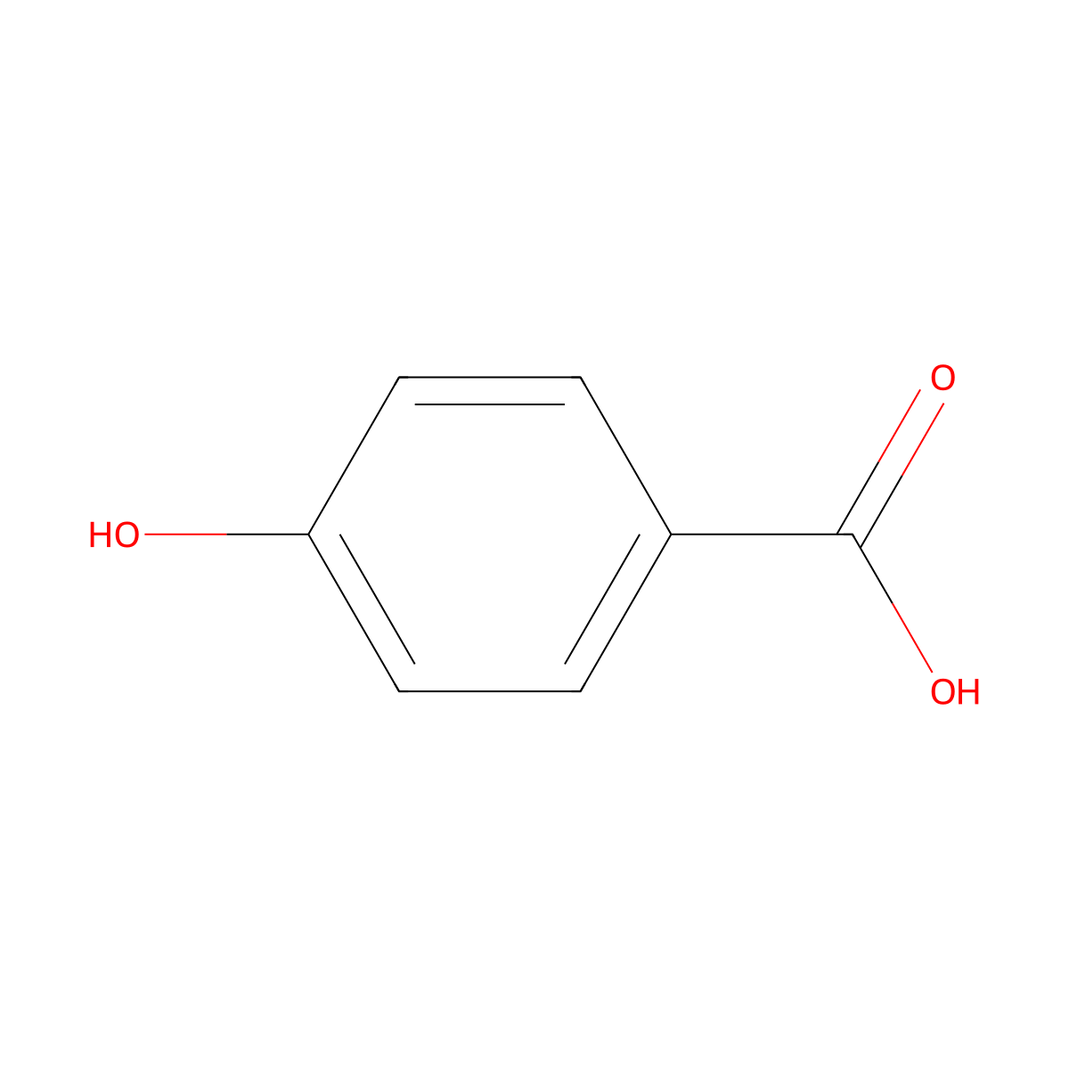 4-Hydroxybenzoic Acid molecular structure, CAS 99-96-7