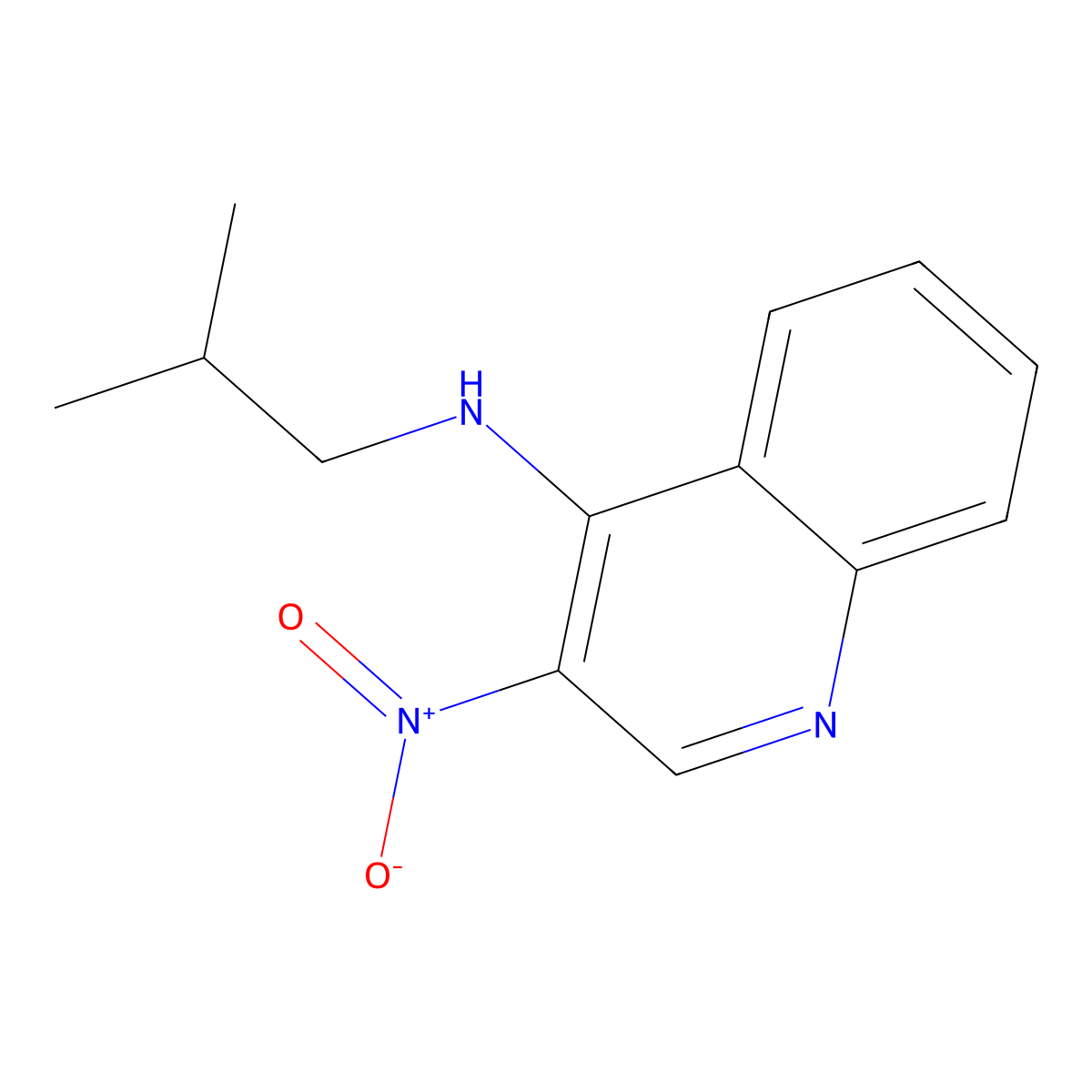 4-Isobutylamino-3-nitroquinoline molecular structure, CAS 99009-85-5