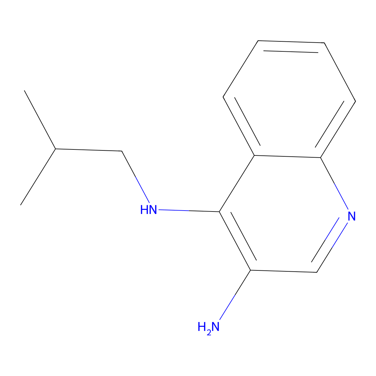 N4-(2-methylpropyl)quinoline-3,4-diamine molecular structure, CAS 99010-09-0