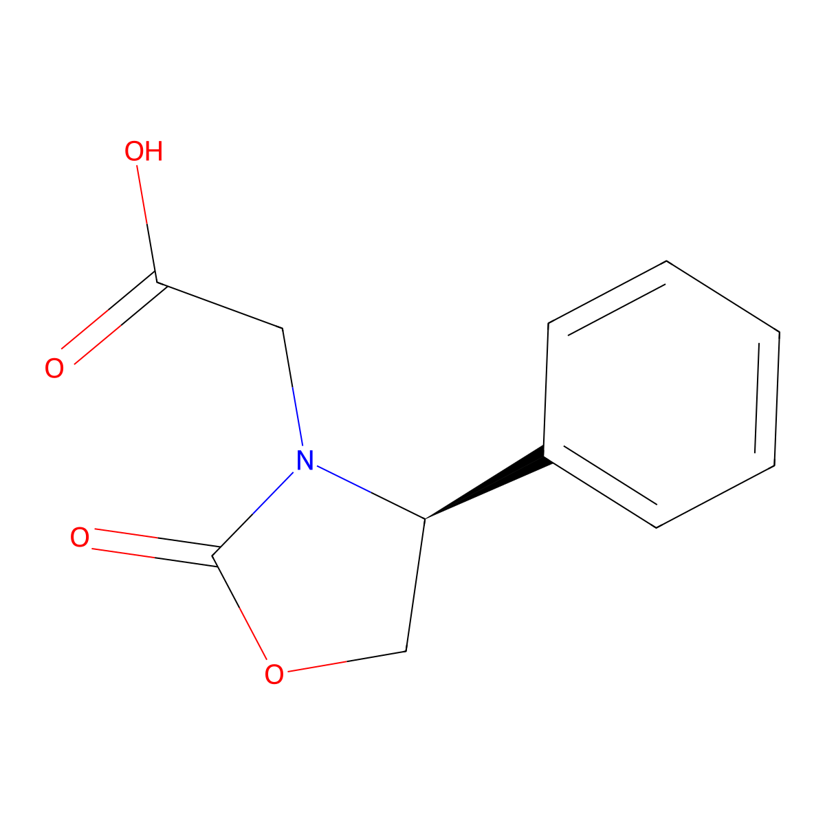 (S)-(+)-2-Oxo-4-phenyl-3-oxazolidineacetic acid molecular structure, CAS 99333-54-7