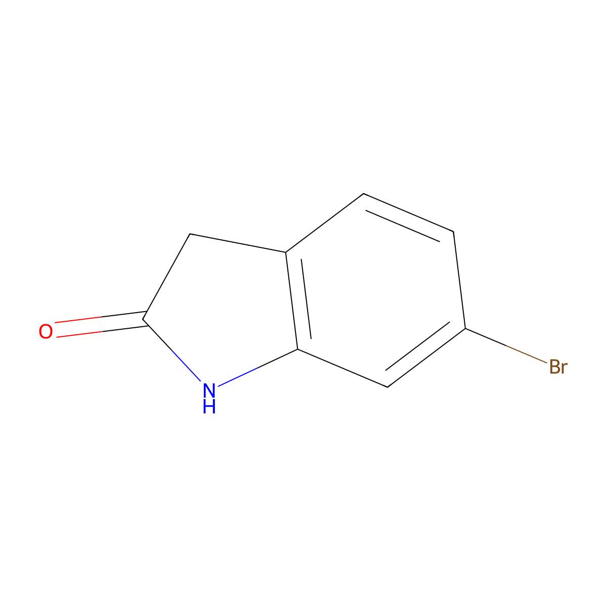 6-bromo-2,3-dihydro-1H-indol-2-one molecular structure, CAS 99365-40-9