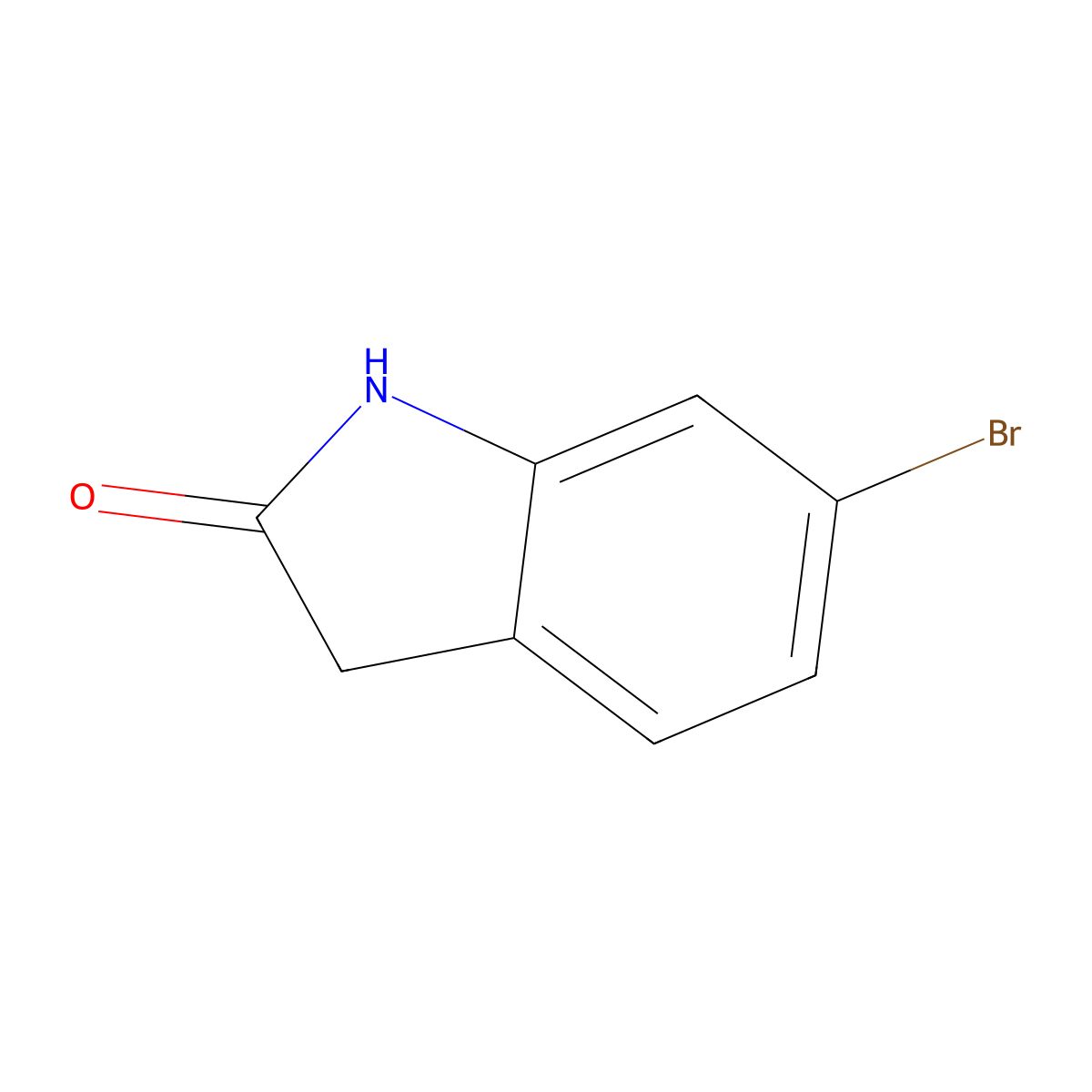 6-bromo-2,3-dihydro-1H-indol-2-one molecular structure, CAS 99365-40-9