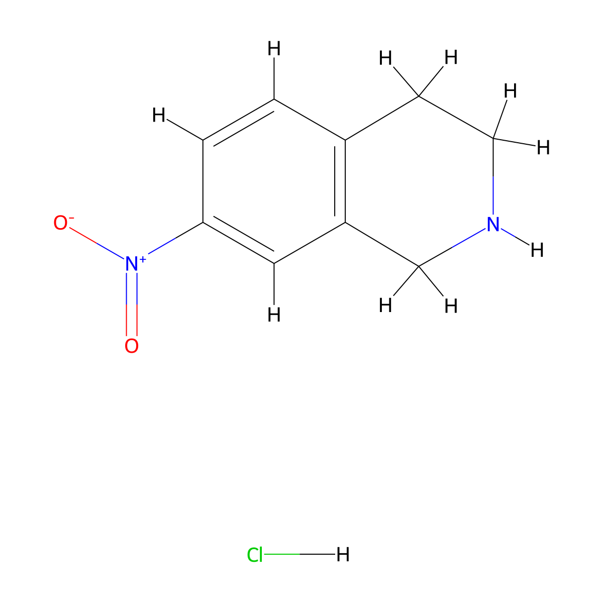 7-Nitro-1,2,3,4-tetrahydroisoquinoline hydrochloride molecular structure, CAS 99365-69-2