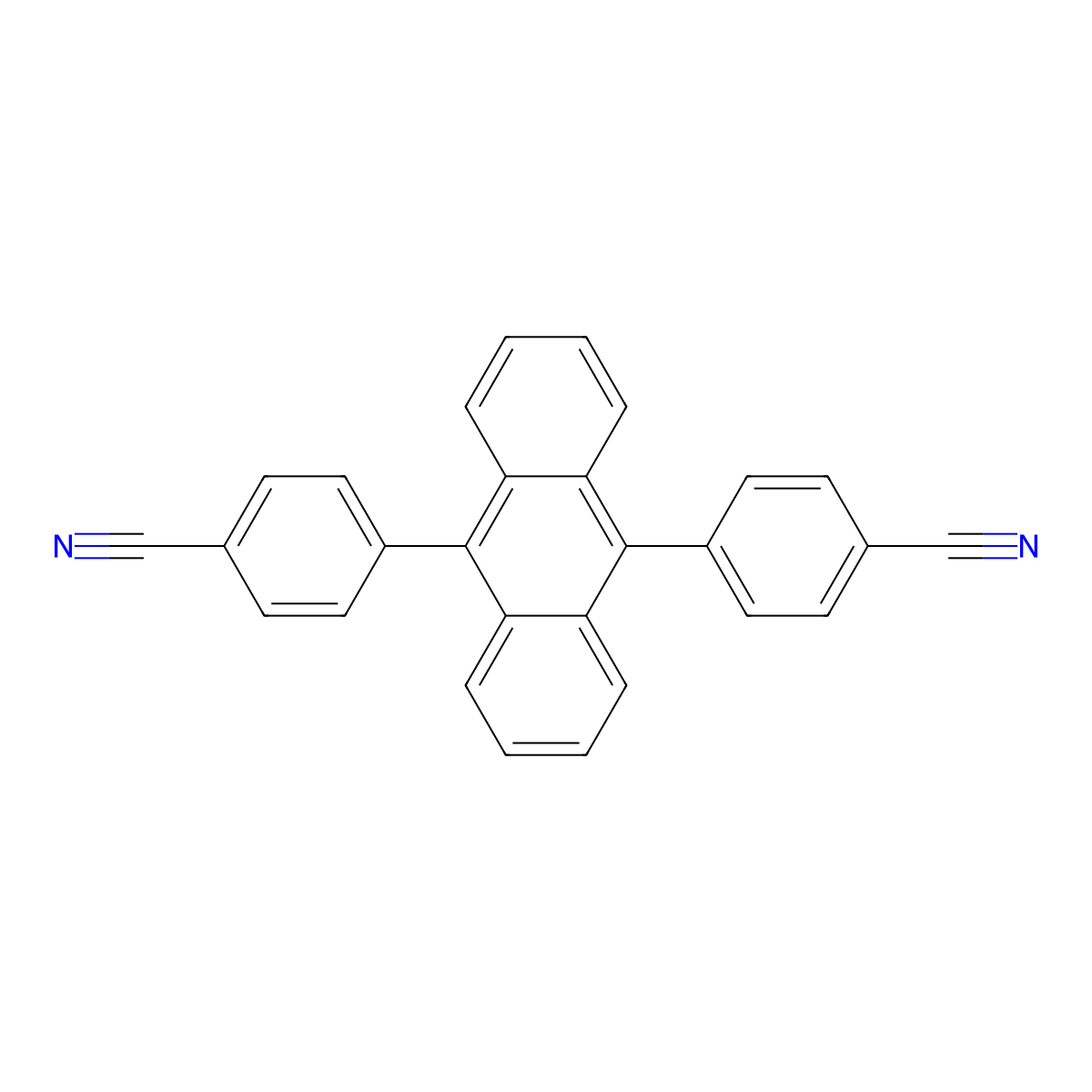 4,4'-(Anthracene-9,10-diyl)dibenzonitrile molecular structure, CAS 99372-96-0