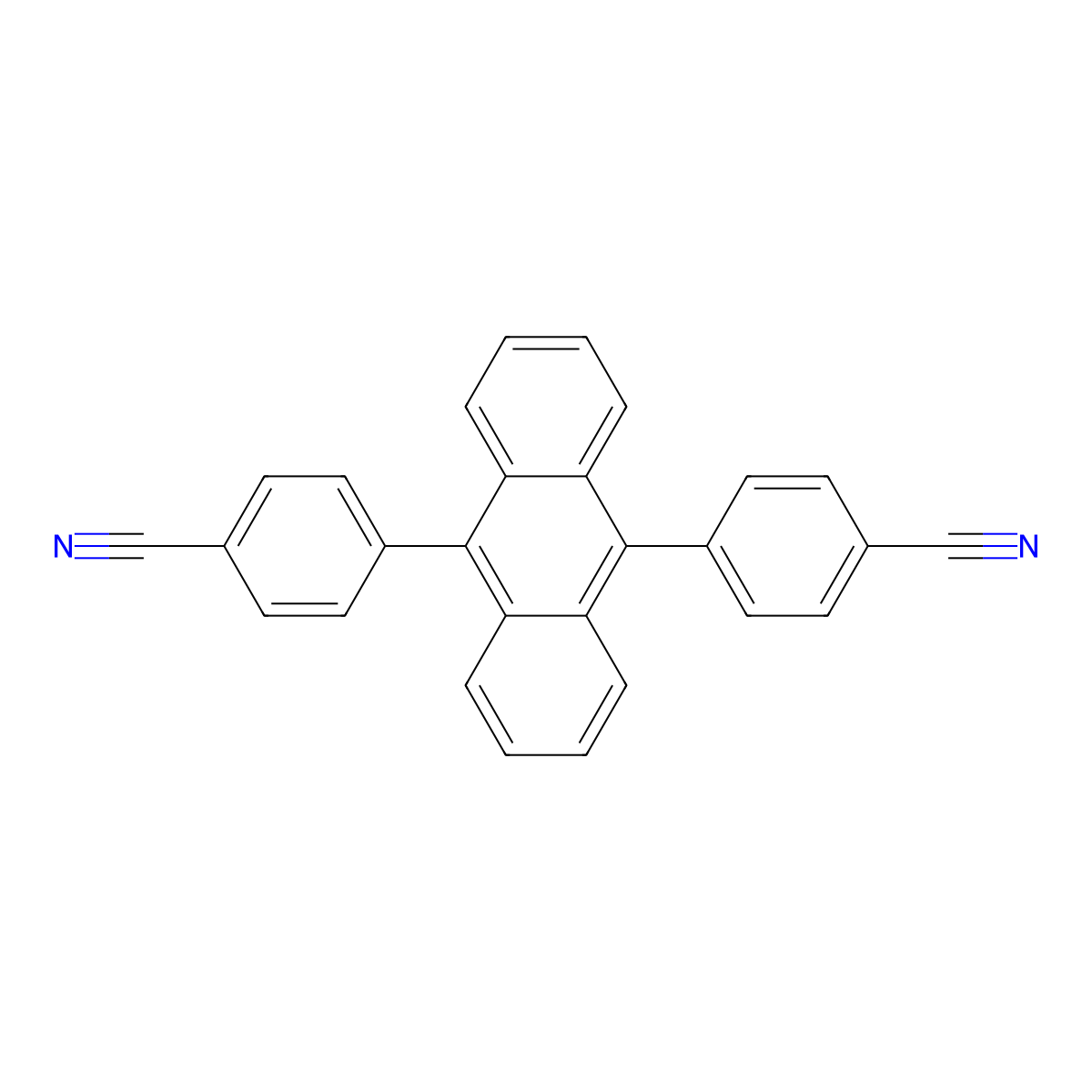 4,4'-(Anthracene-9,10-diyl)dibenzonitrile molecular structure, CAS 99372-96-0