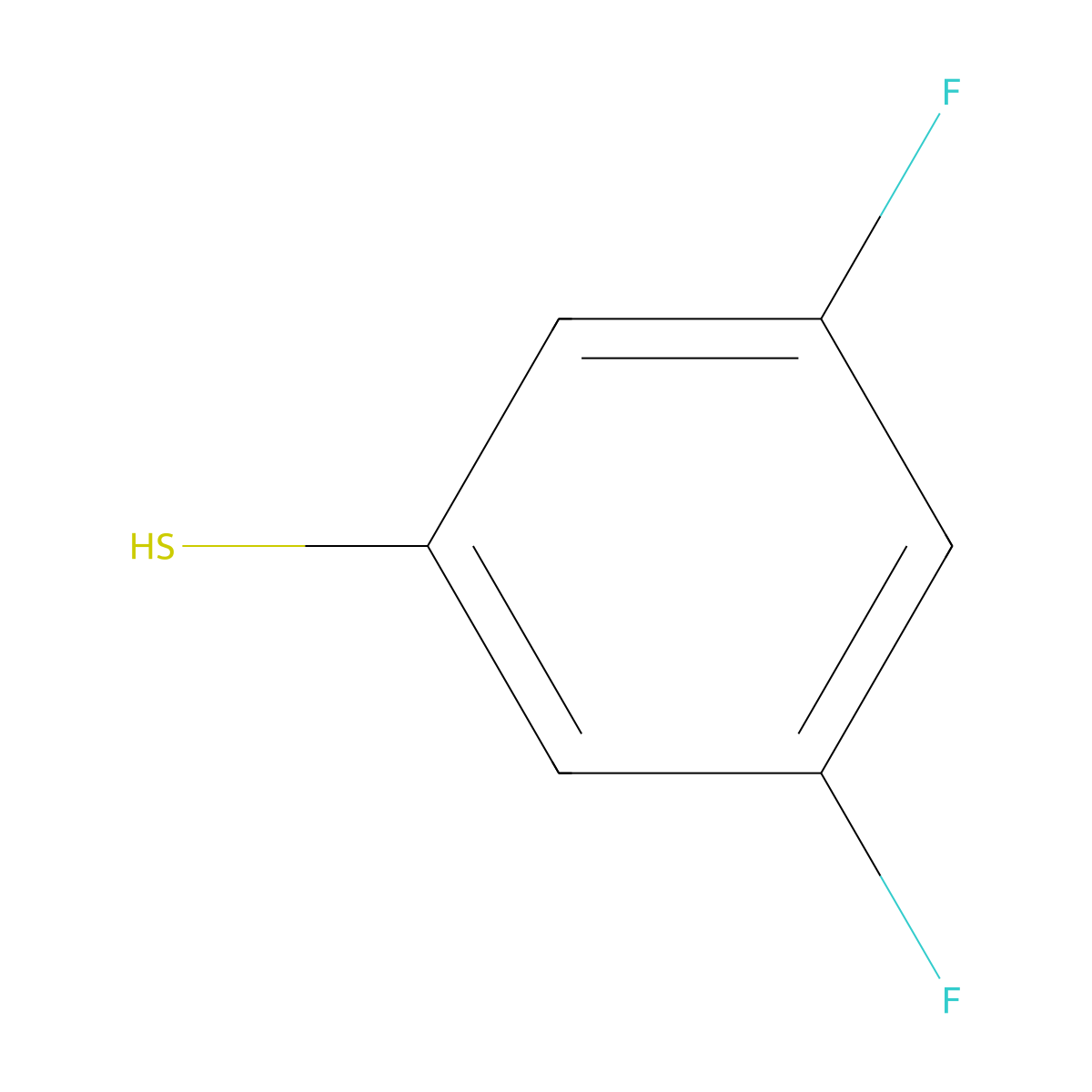 3,5-Difluorothiophenol molecular structure, CAS 99389-26-1
