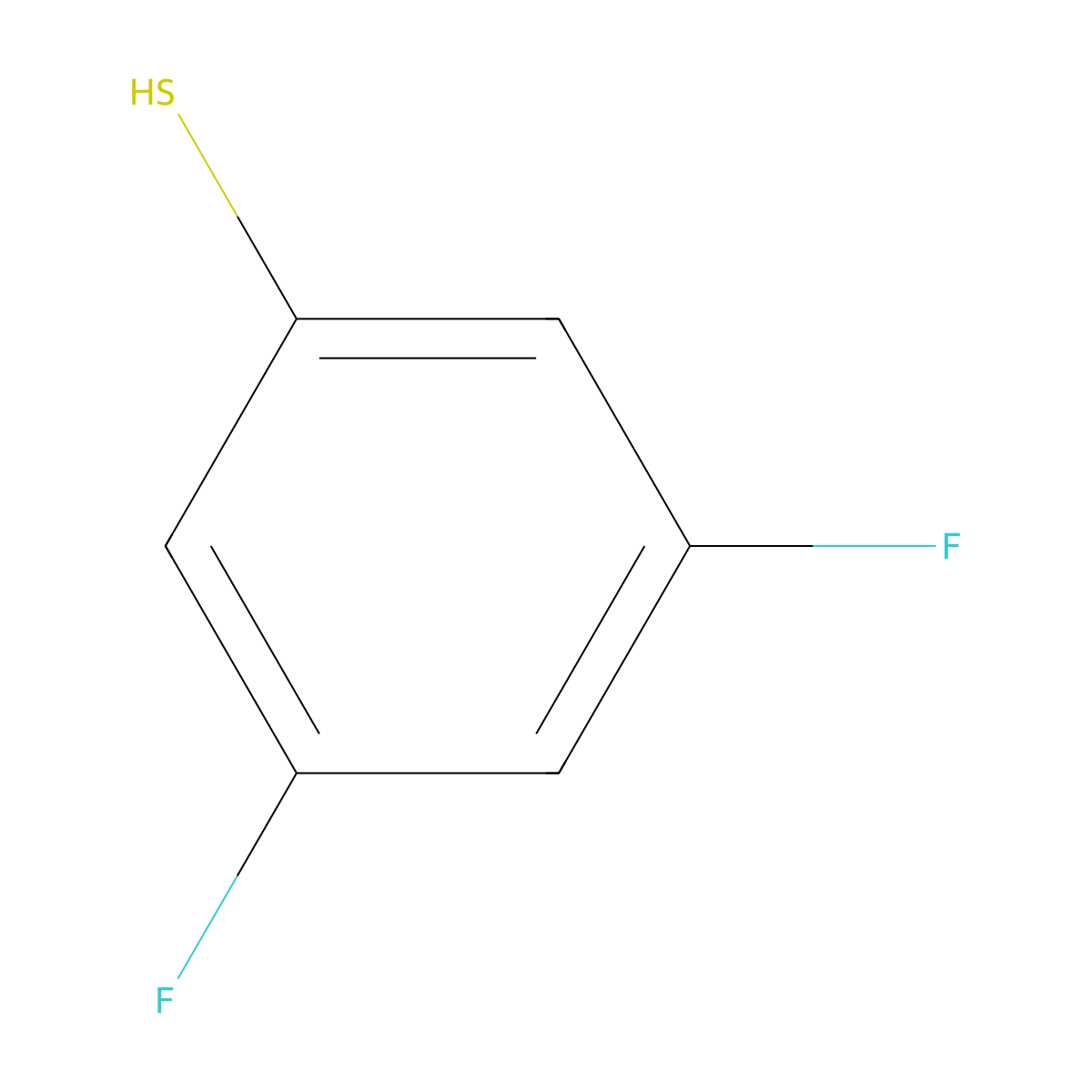 3,5-Difluorothiophenol molecular structure, CAS 99389-26-1