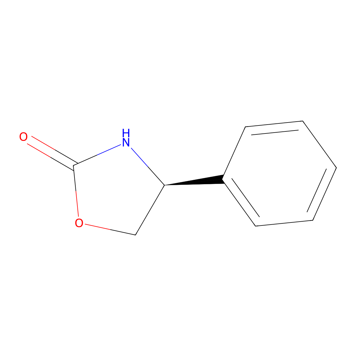 2-Oxazolidinone, 4-phenyl-, (4S)- molecular structure, CAS 99395-88-7