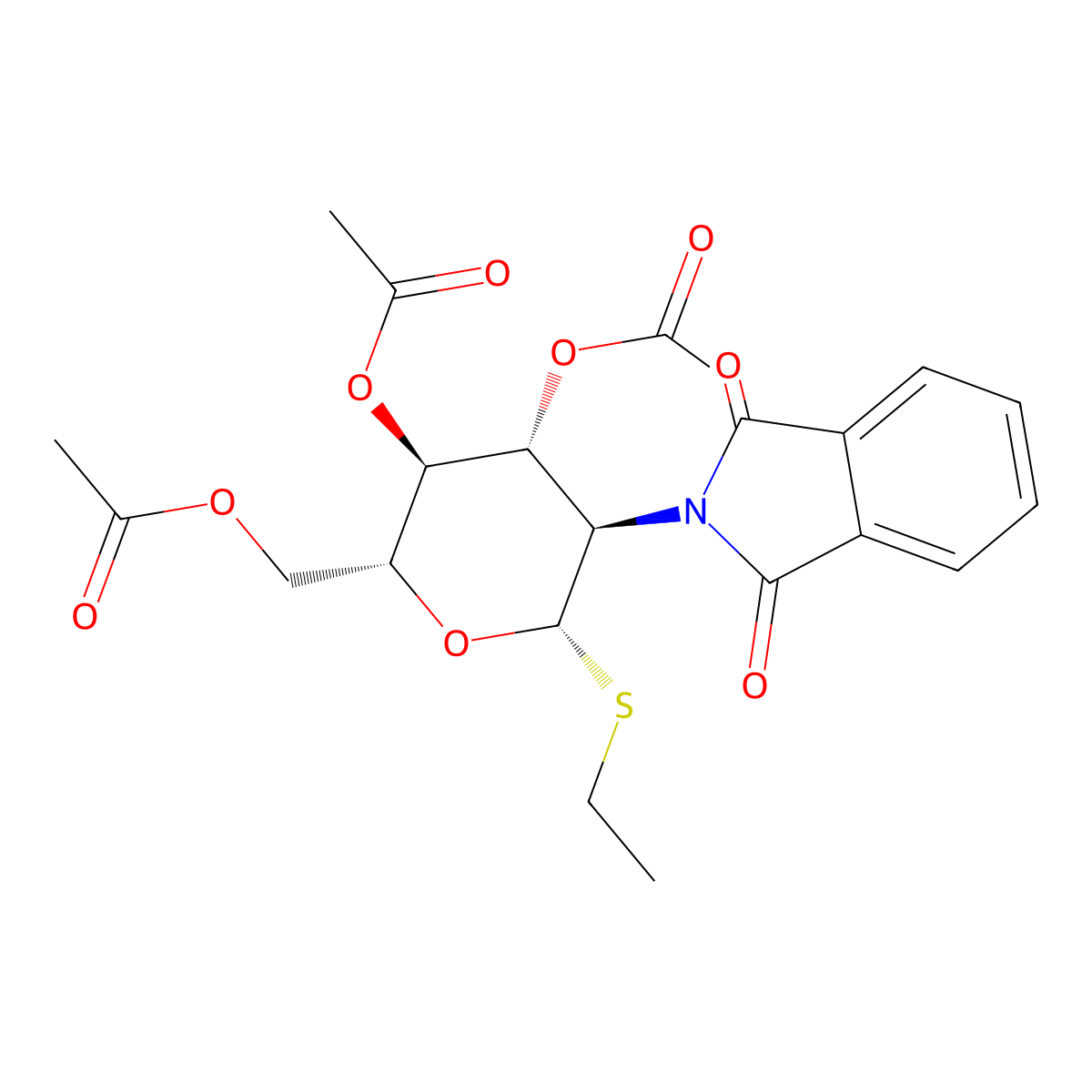 Ethyl 3,4,6-tri-O-acetyl-2-deoxy-2-phthalimido-beta-D-thioglucopyranoside molecular structure, CAS 99409-32-2