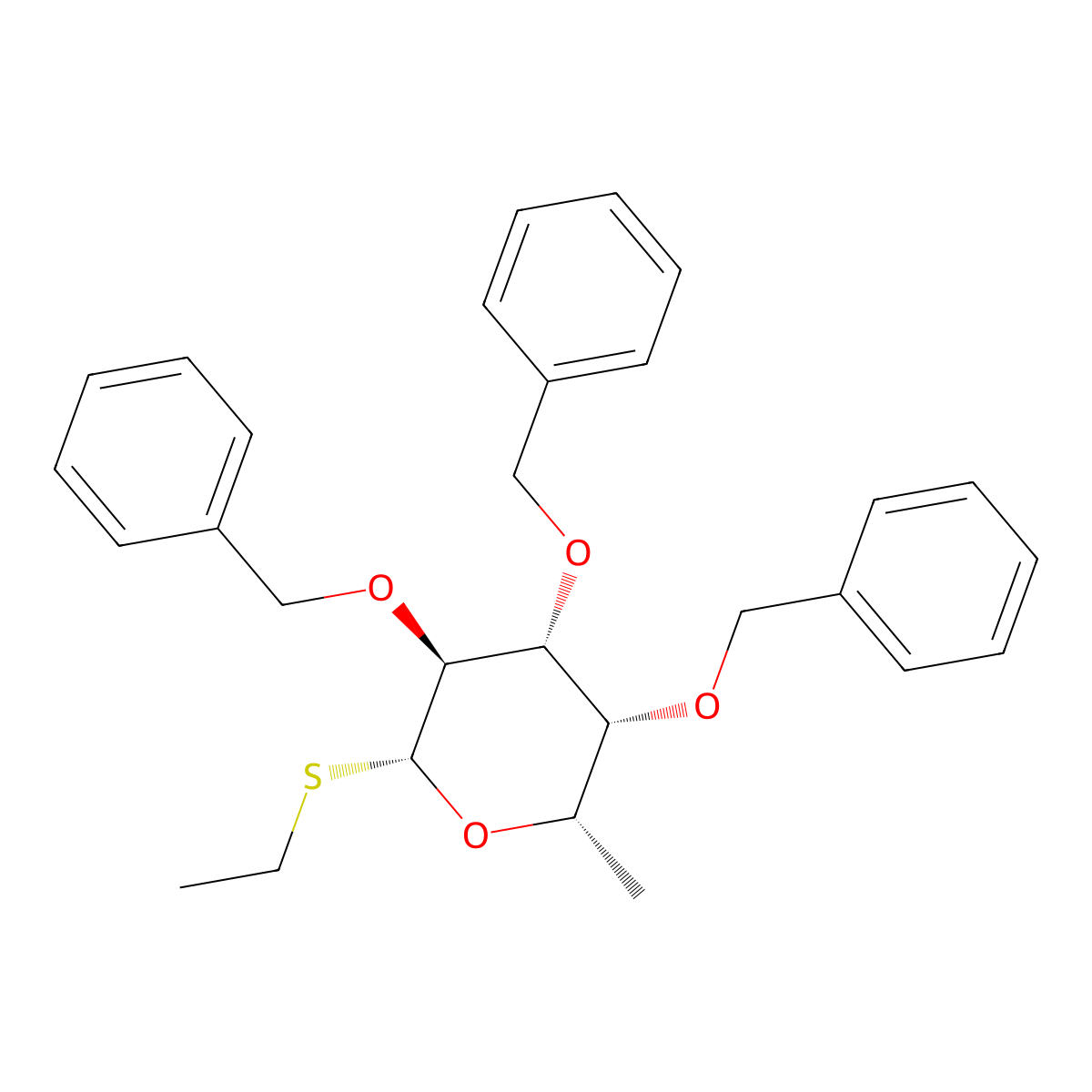 Ethyl 2,3,4-tri-O-benzyl-b-L-thiofucopyranoside molecular structure, CAS 99409-34-4