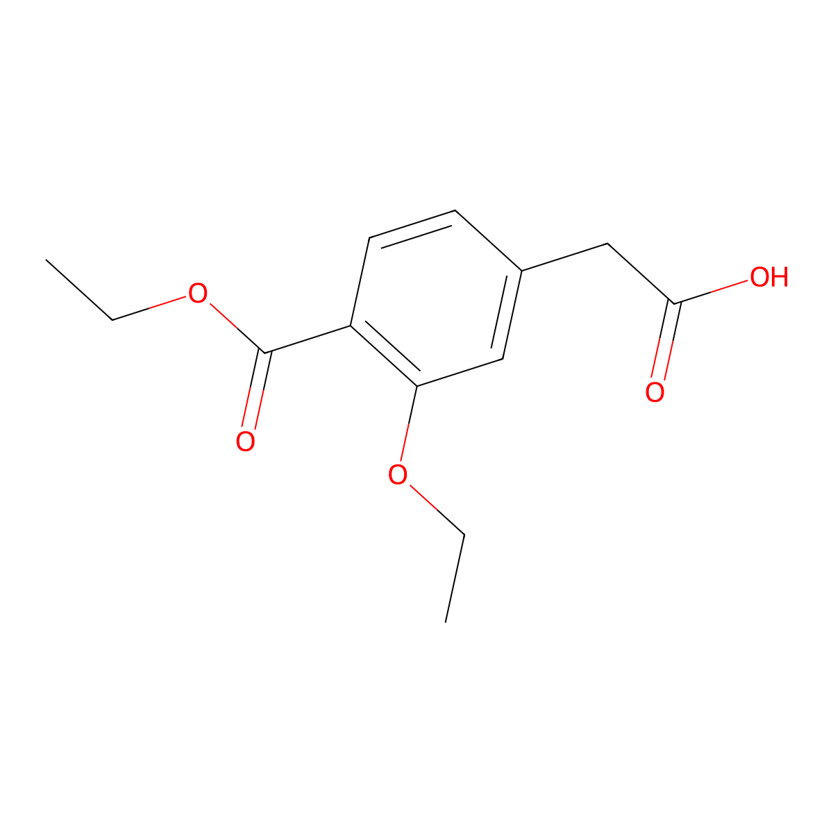 3-Ethoxy-4-ethoxycarbonylphenylacetic acid molecular structure, CAS 99469-99-5