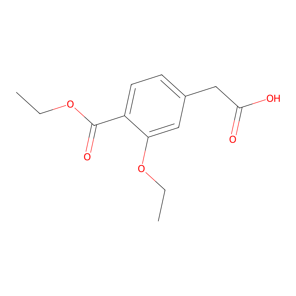 3-Ethoxy-4-ethoxycarbonylphenylacetic acid molecular structure, CAS 99469-99-5