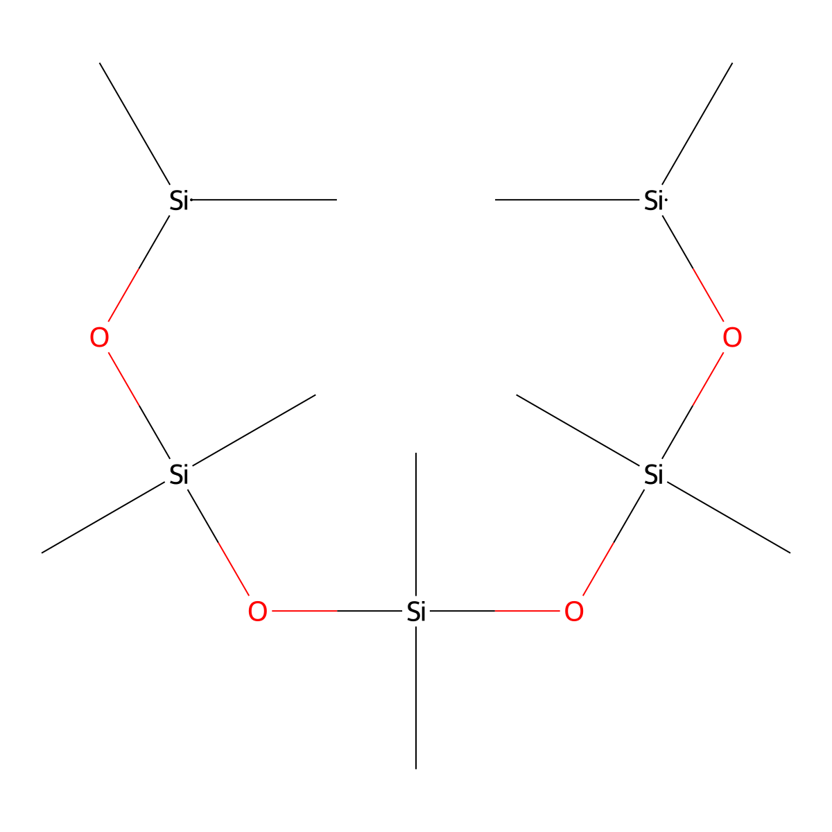 1,1,3,3,5,5,7,7,9,9-Decamethylpentasiloxane molecular structure, CAS 995-83-5