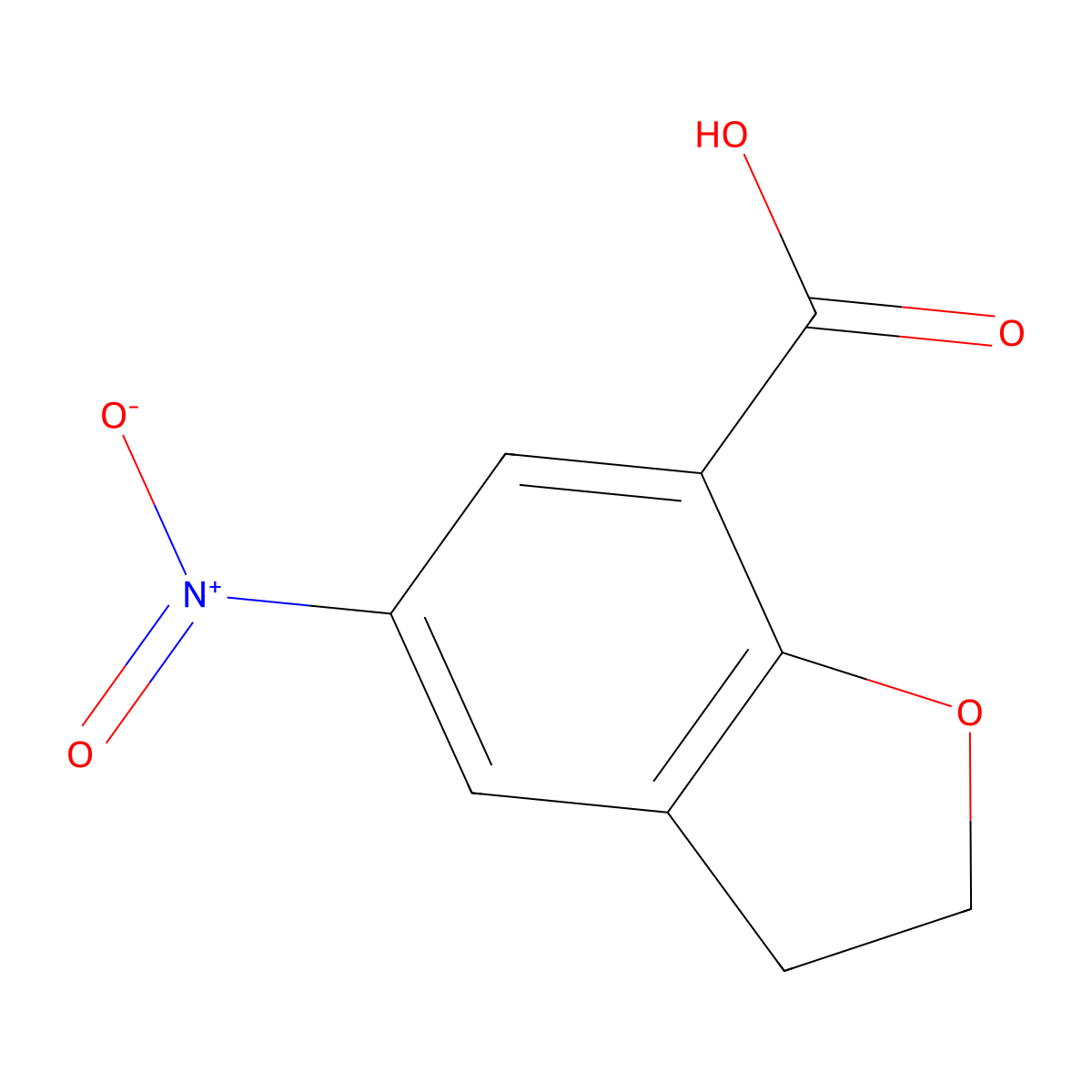5-Nitro-2,3-dihydrobenzo[b]furan-7-carboxylic acid molecular structure, CAS 99517-31-4