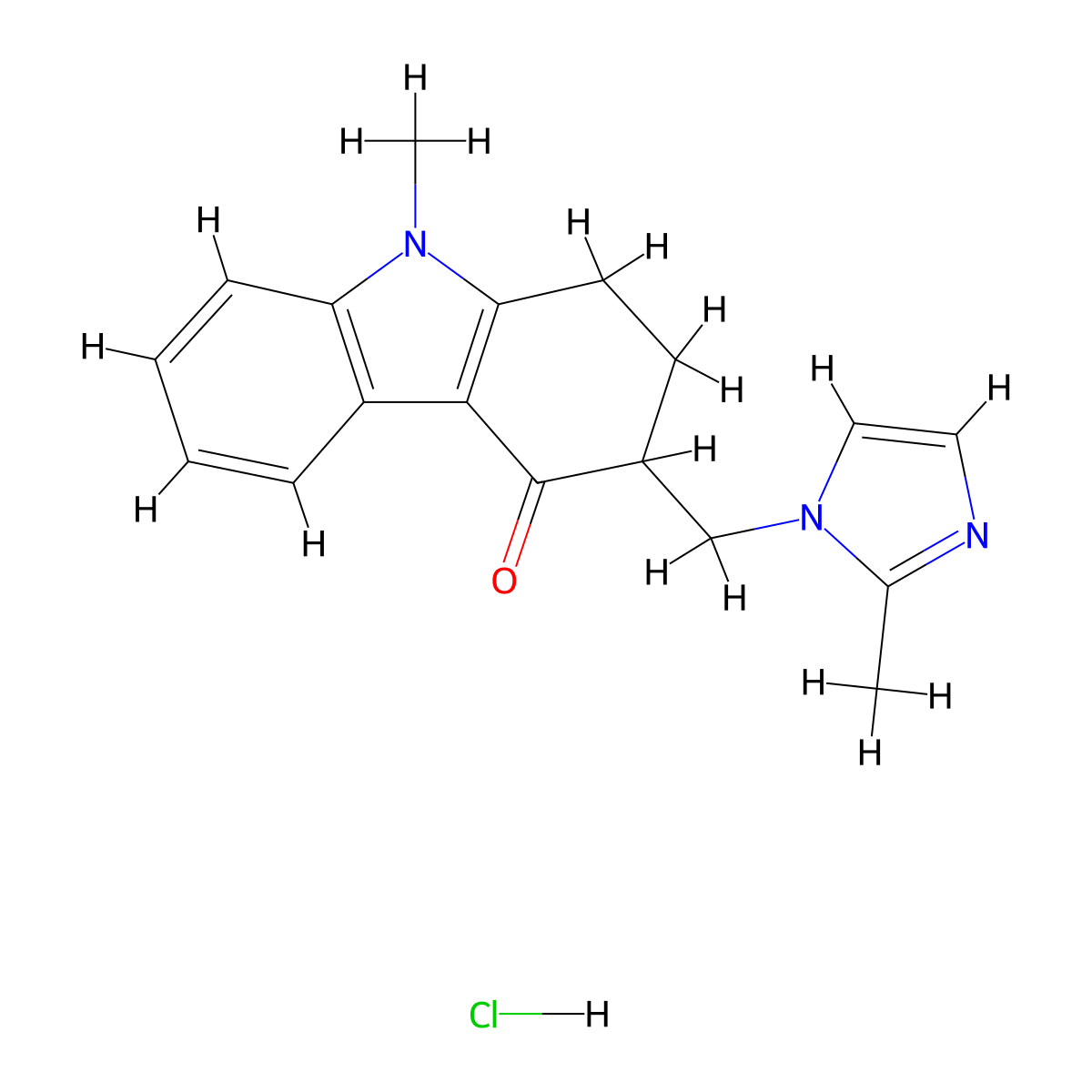 Ondansetron Hydrochloride molecular structure, CAS 99614-01-4