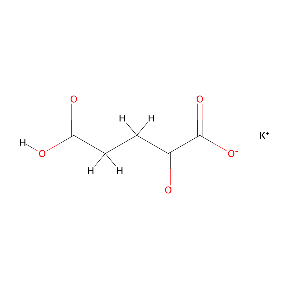 Potassium hydrogen 2-oxoglutarate molecular structure, CAS 997-43-3