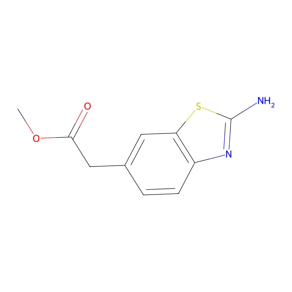 Methyl 2-(2-aminobenzo[d]thiazol-6-yl)acetate molecular structure, CAS 99738-99-5